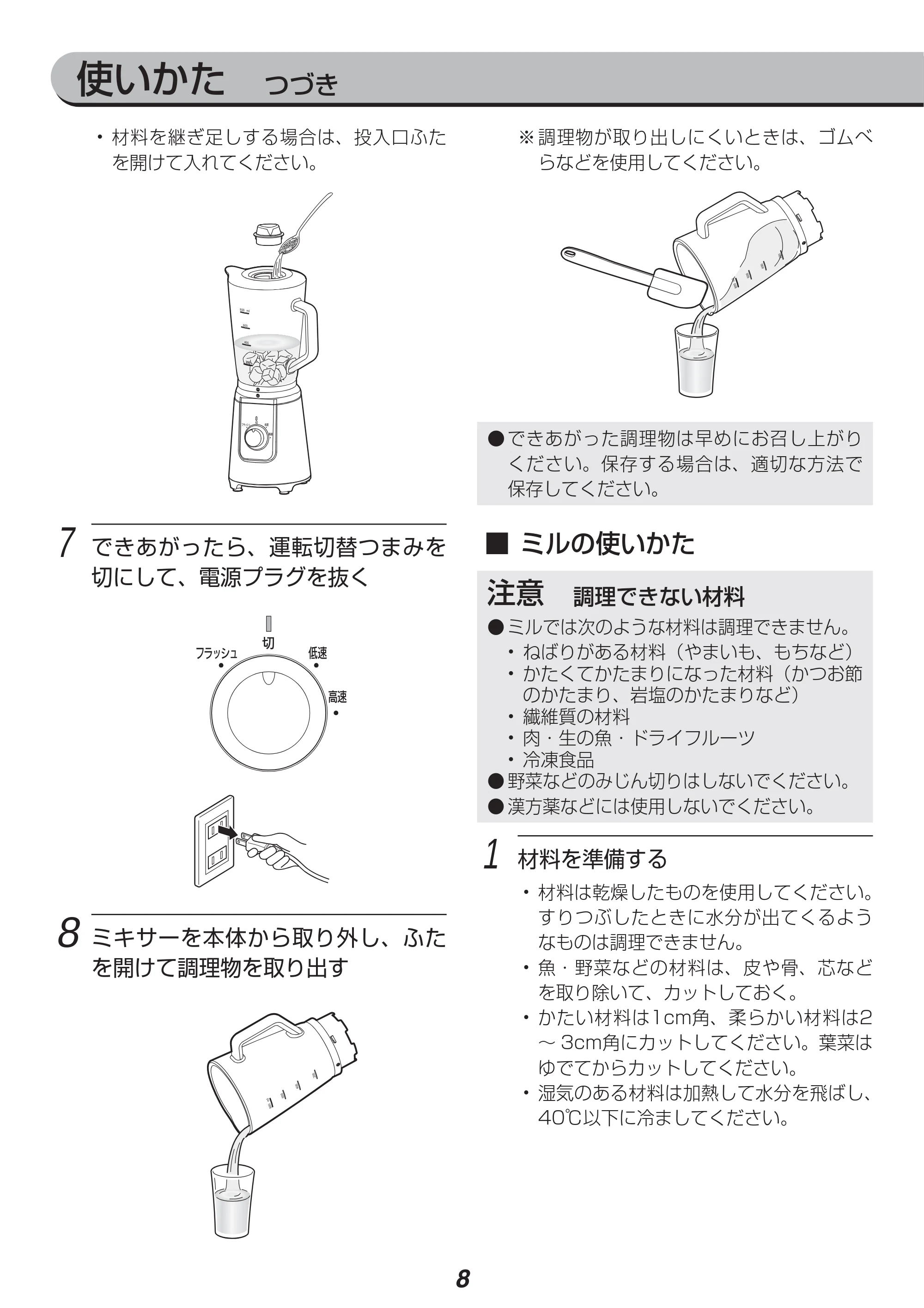 アイリスオーヤマ IJM-M800 取扱説明書 — 原本ページ — 8ページ