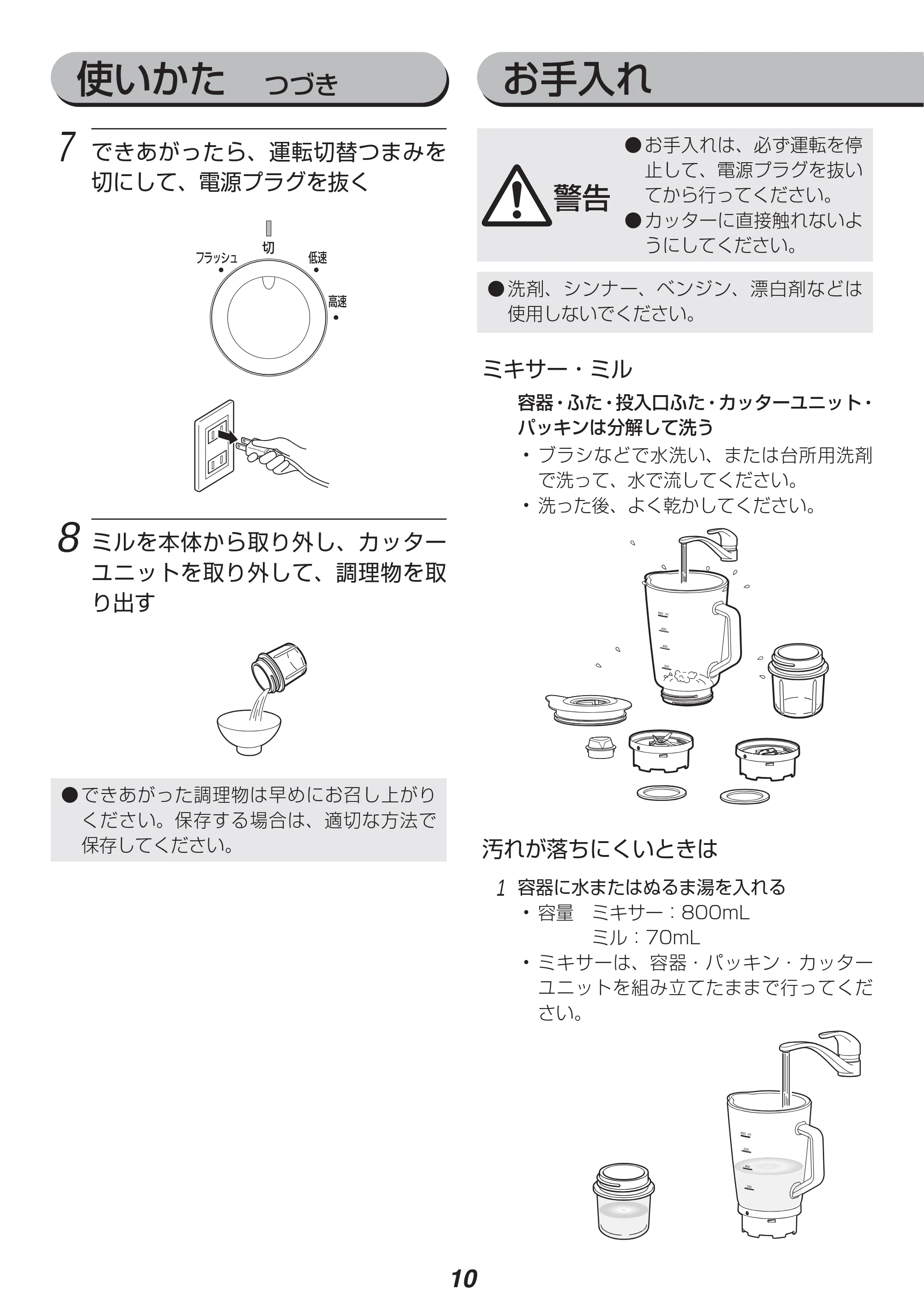 アイリスオーヤマ IJM-M800 取扱説明書 — 原本ページ — 10ページ