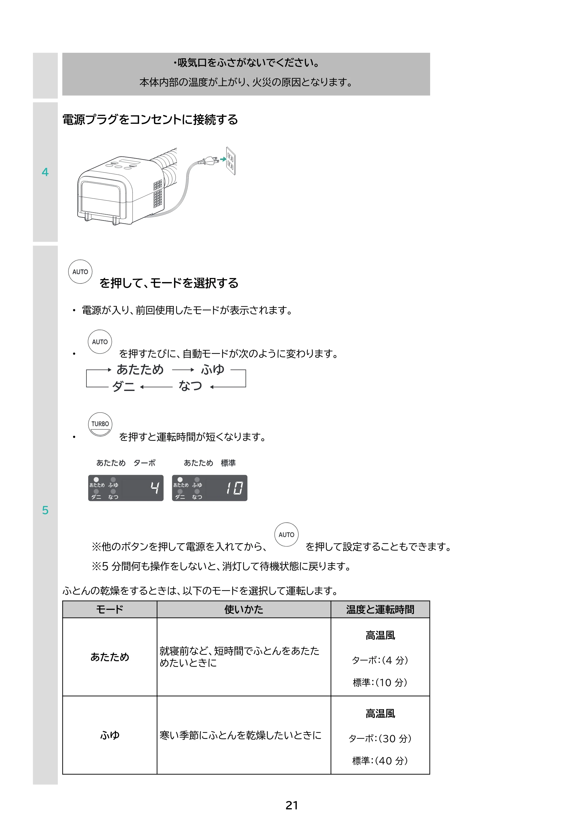 アイリスオーヤマ JSK-W10 取扱説明書 — 原本ページ — 21ページ