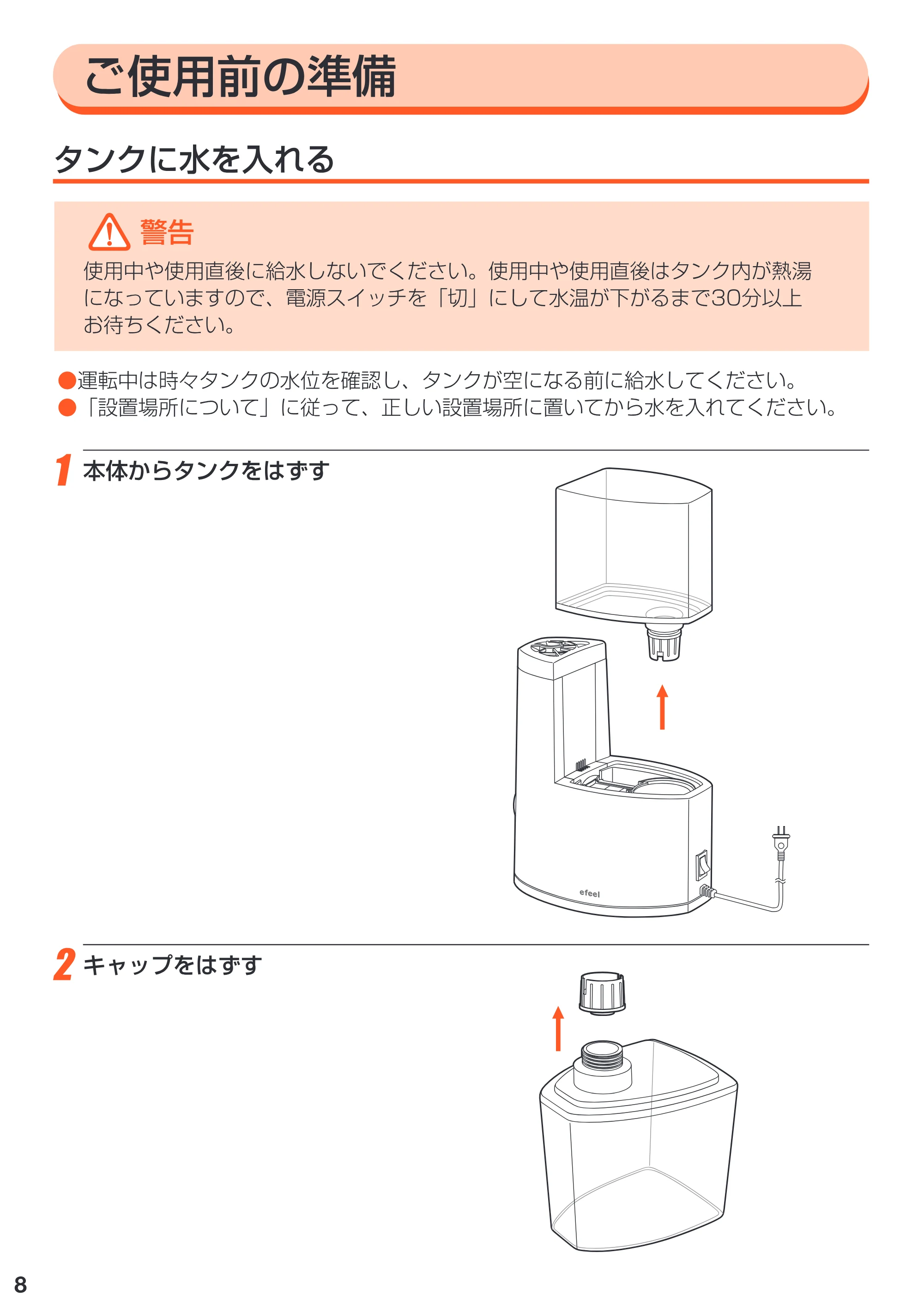 アイリスオーヤマ SHM-250T 取扱説明書 — 原本ページ — 8ページ