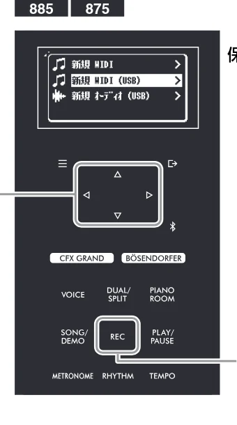 ヤマハ CLP-836 CLP-836 取扱説明書 — USBフラッシュメモリーに録音する(MIDI録音/オーディオ録音) — 図版 38-1 — 38ページ