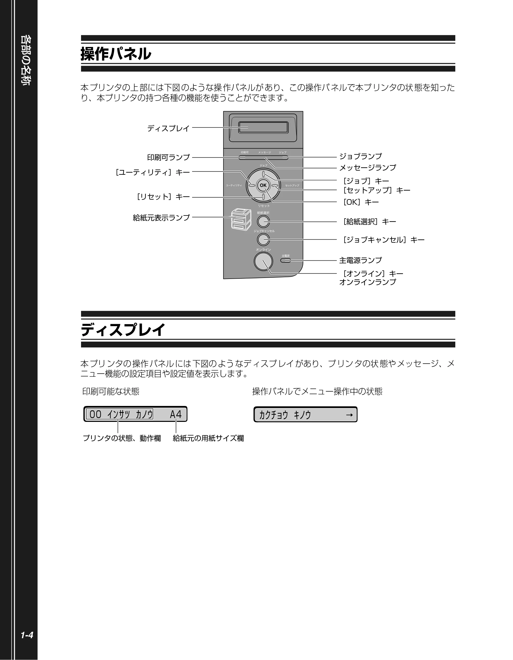 キヤノン LBP3410 かんたん操作ガイド 2009年12月18日更新 (PDF形式/3.55Mバイト) — 操作パネル — 原本ページ — 14ページ