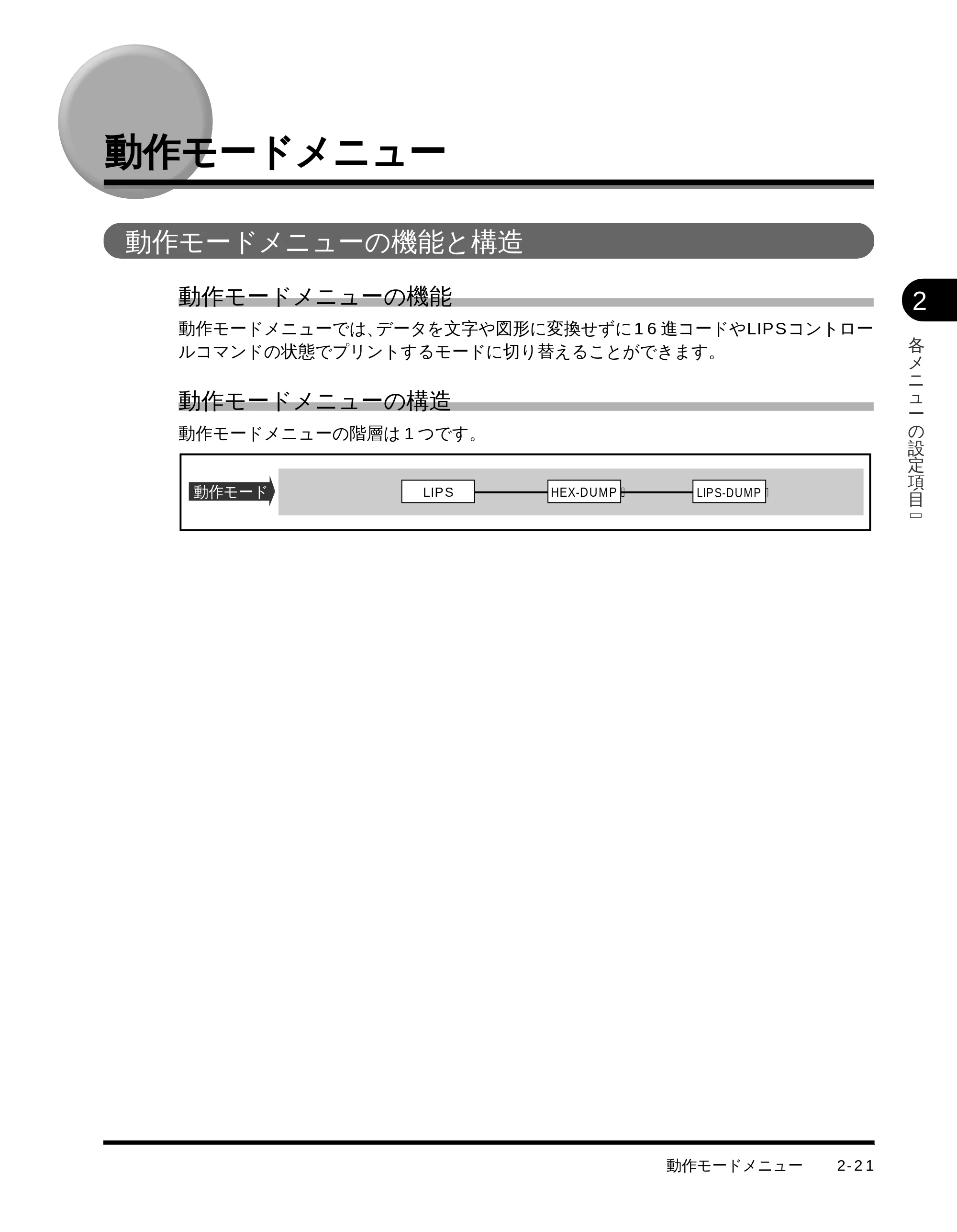 キヤノン LBP-1510 LIPS機能ガイド （PDF形式／2.54Mバイト） — 動作モードメニュー — 原本ページ — 37ページ