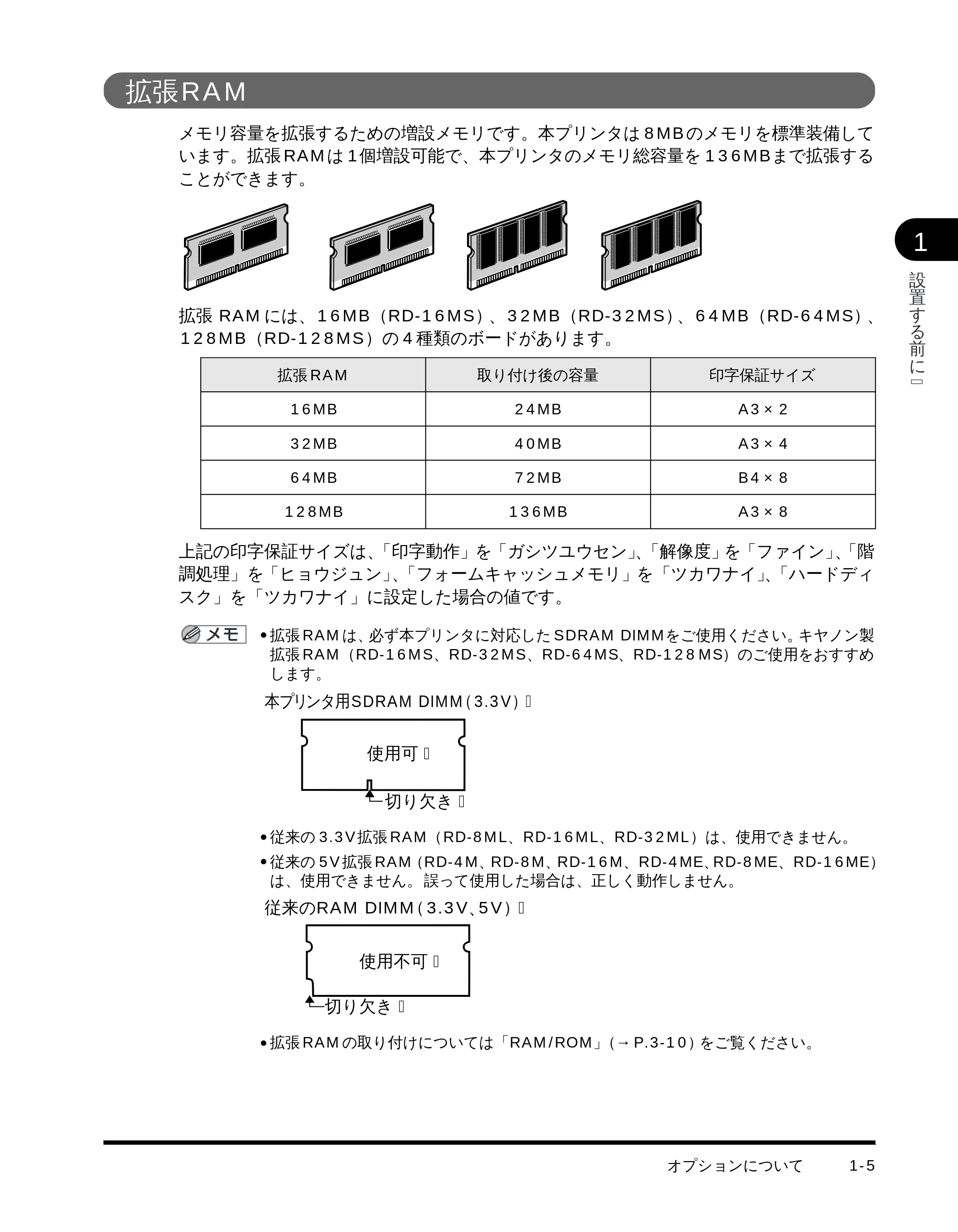 キヤノン LBP-1710 設置ガイド (PDF形式/4.42Mバイト) — 拡張RAM — 原本ページ — 19ページ