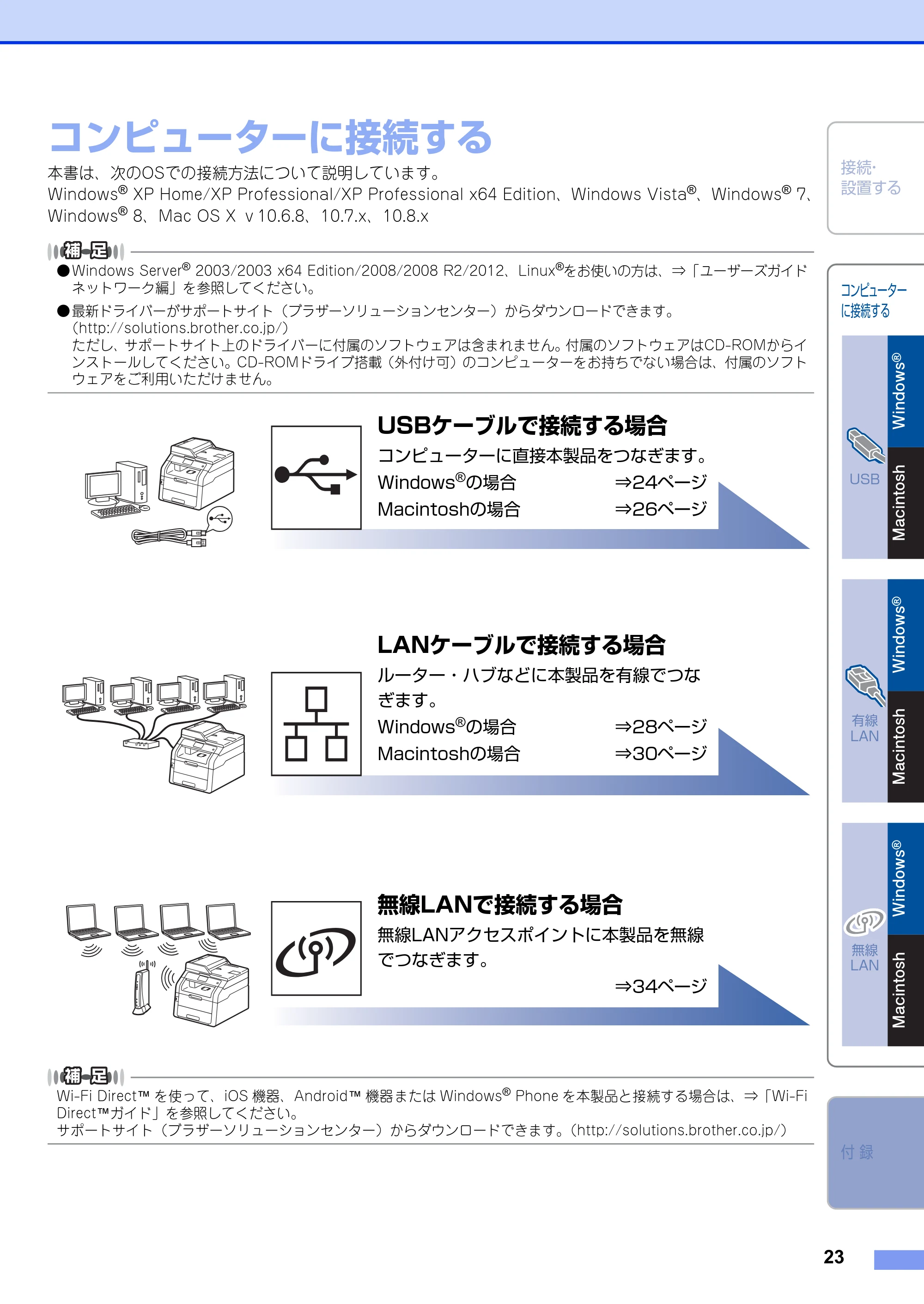 ブラザー MFC-9340CDW かんたん設置ガイド — STEP2 コンピューターに接続する — 原本ページ — 23ページ