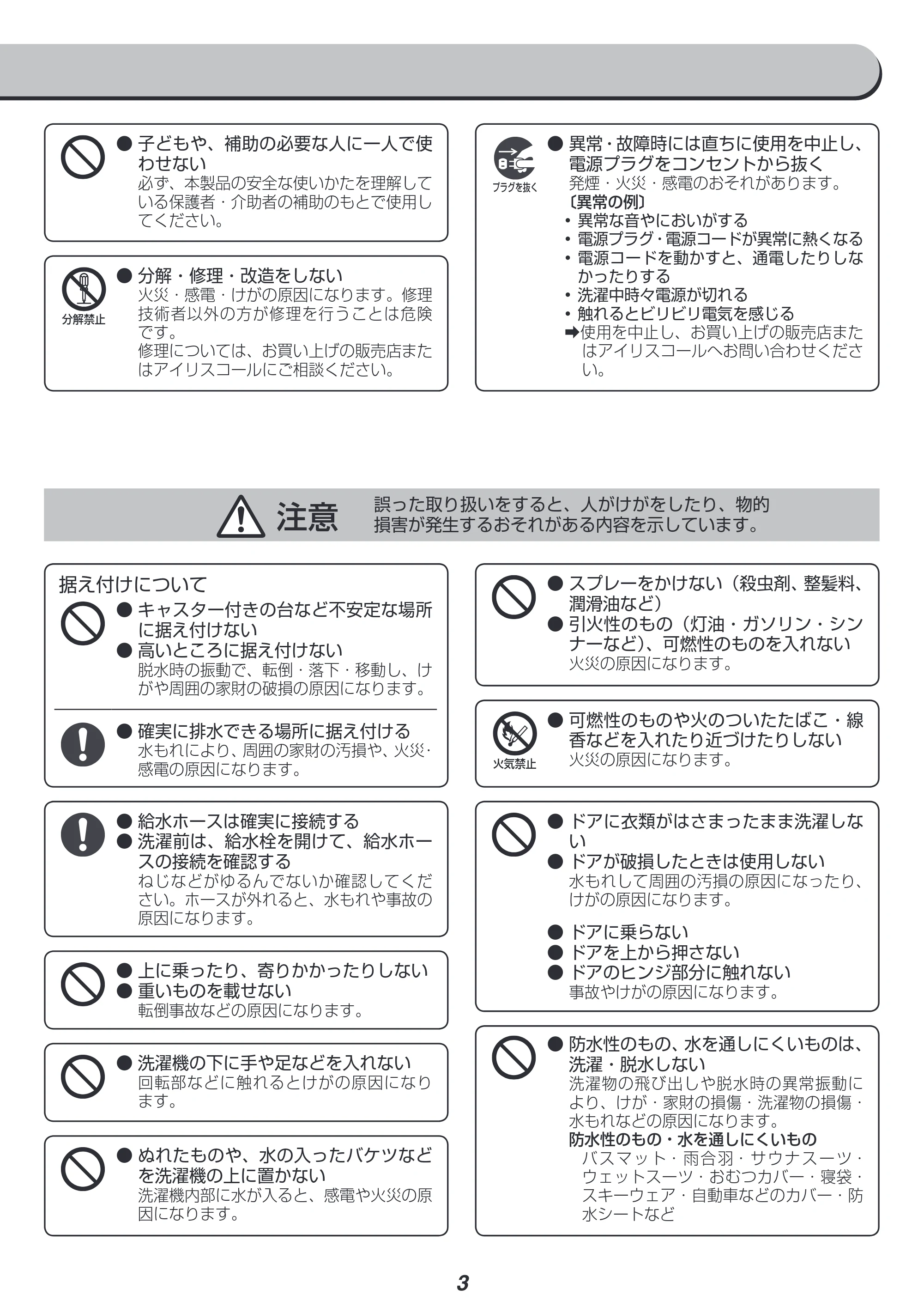 アイリスオーヤマ FL71-W 取扱説明書 — 原本ページ — 3ページ