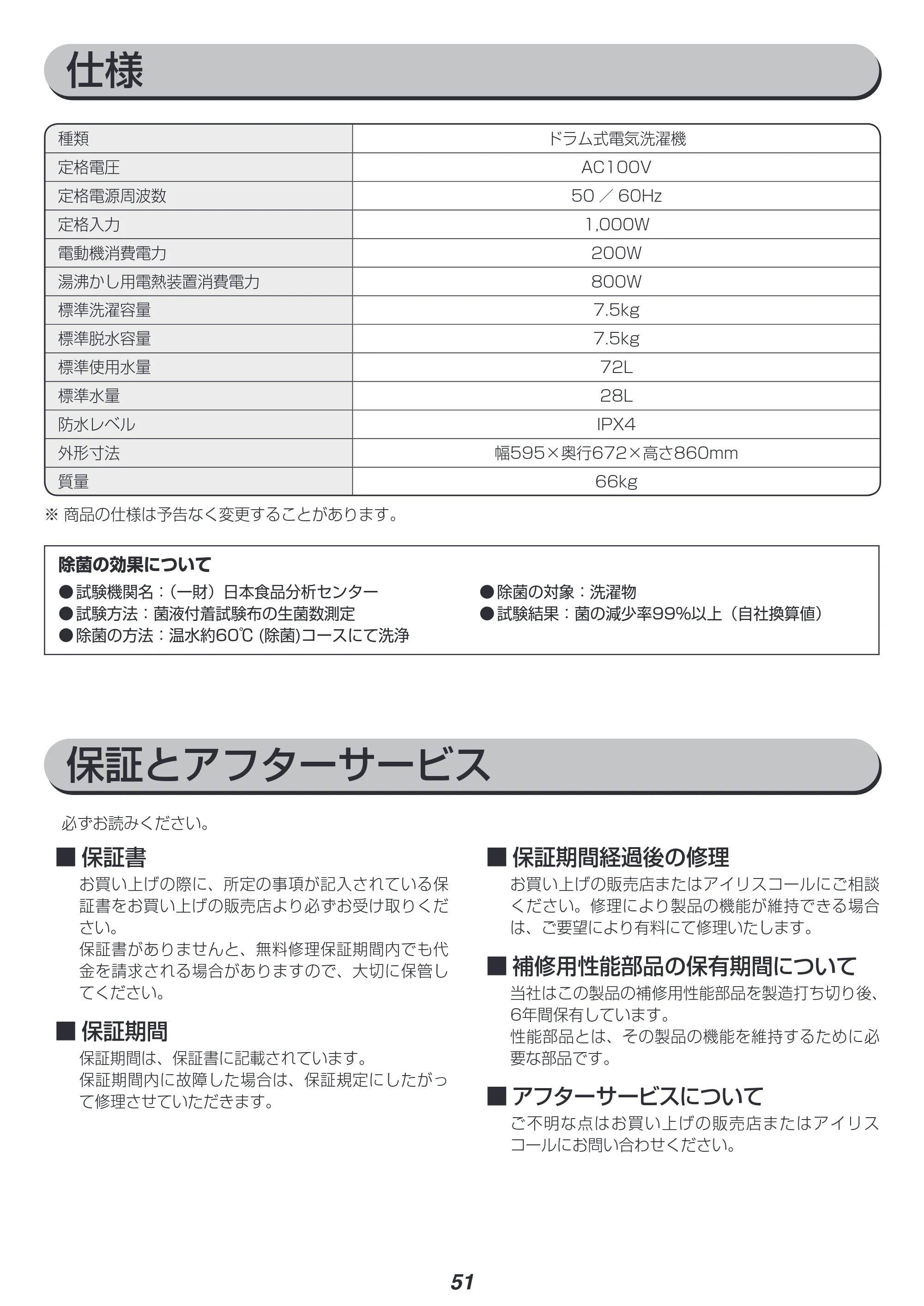 アイリスオーヤマ FL71-W 取扱説明書 — 原本ページ — 51ページ