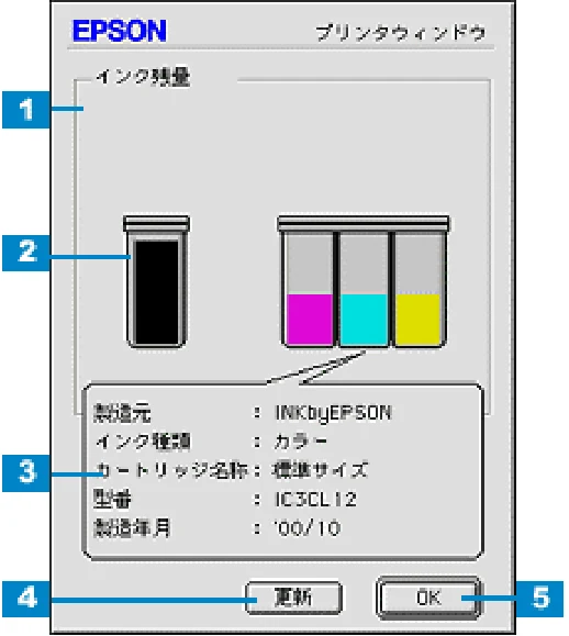 エプソン CC-550L ユーザーズガイド(Macintosh版) — インク残量モニタ画面 — 図版 157-1 — 157ページ