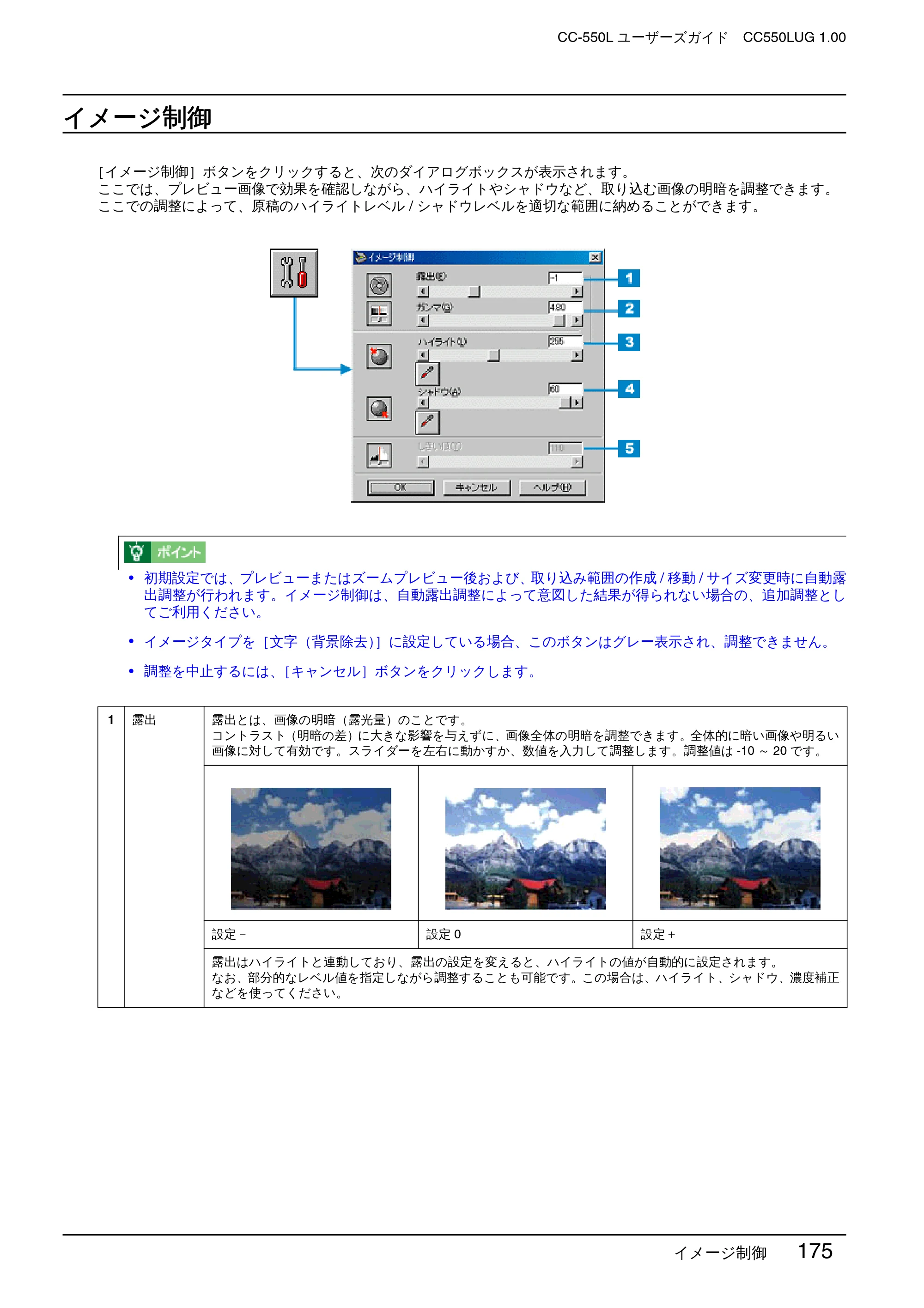 エプソン CC-550L ユーザーズガイド(Macintosh版) — イメージ制御 — 原本ページ — 175ページ