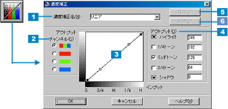 エプソン CC-550L ユーザーズガイド(Macintosh版) — 濃度補正 — 図版 180-1 — 180ページ