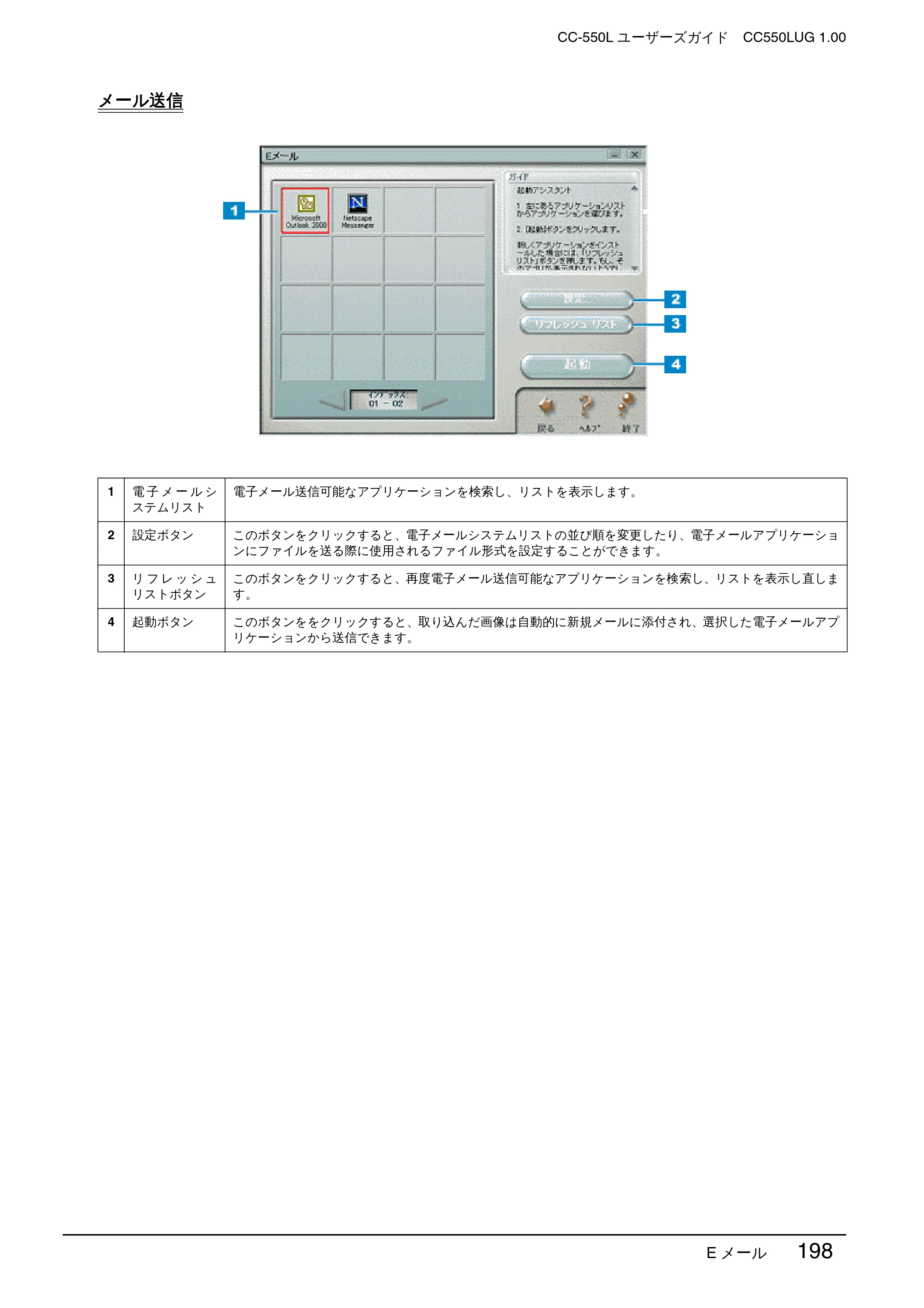 エプソン CC-550L ユーザーズガイド(Macintosh版) — メール送信 — 原本ページ — 198ページ