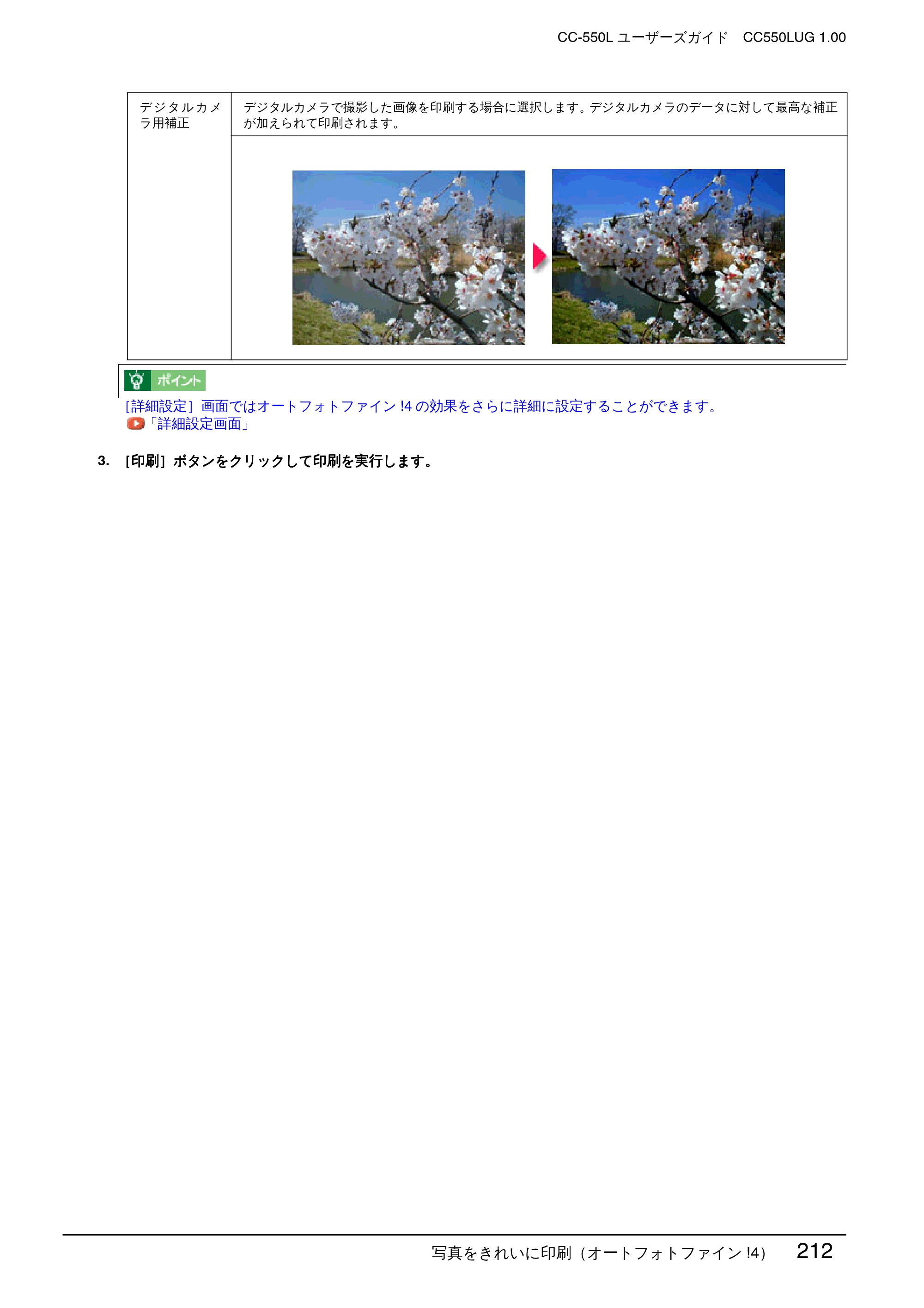エプソン CC-550L ユーザーズガイド(Macintosh版) — 写真をきれいに印刷(オートフォトファイン!4) 212 — 原本ページ — 212ページ