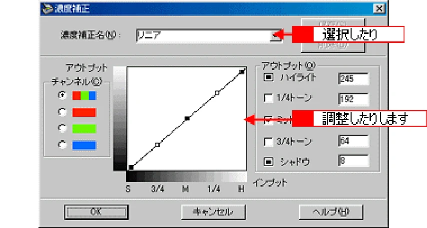エプソン CC-550L ユーザーズガイド(Macintosh版) — 濃度を調整しよう — 図版 258-2 — 258ページ