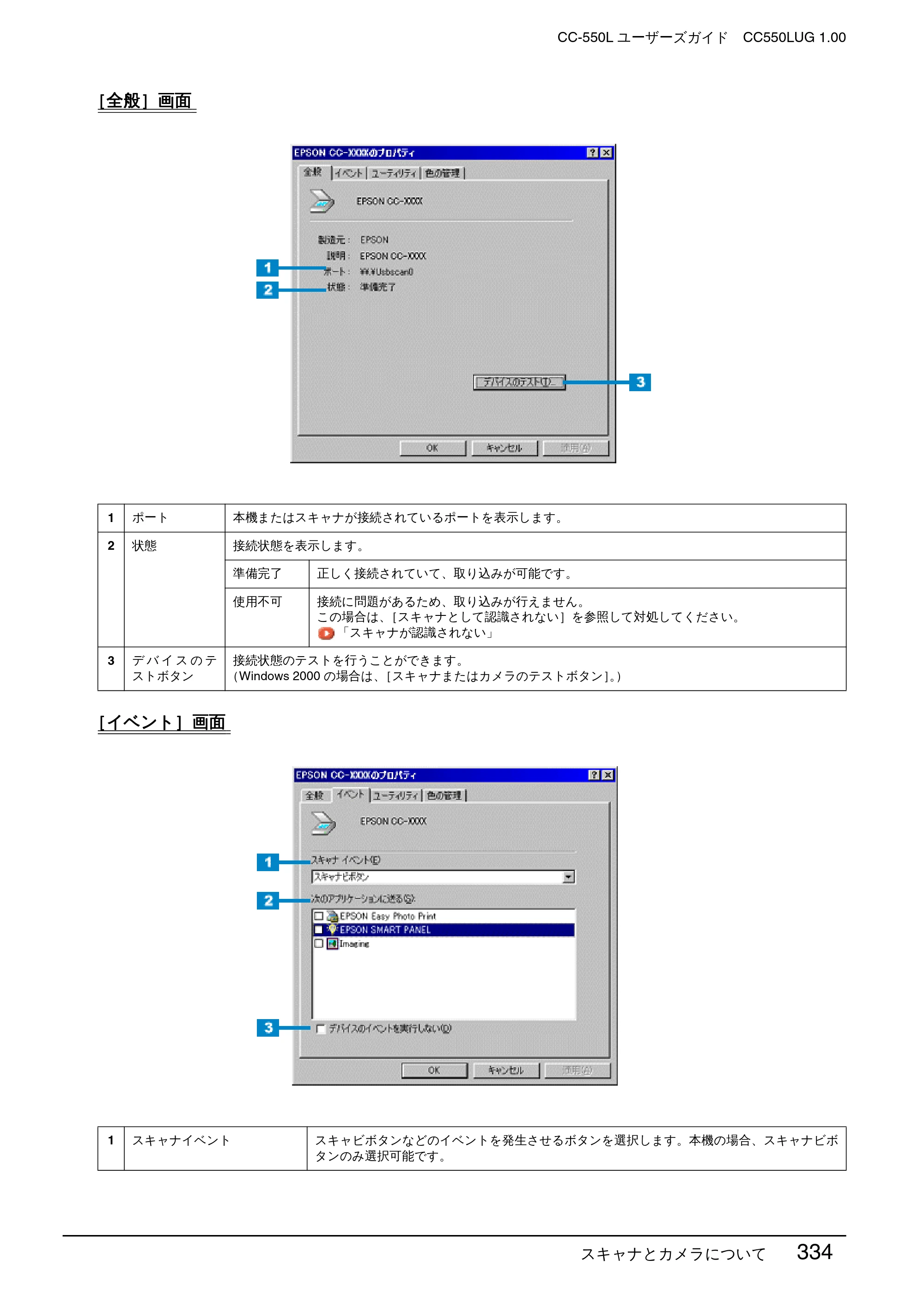 エプソン CC-550L ユーザーズガイド(Macintosh版) — ［全般］画面 — 原本ページ — 334ページ