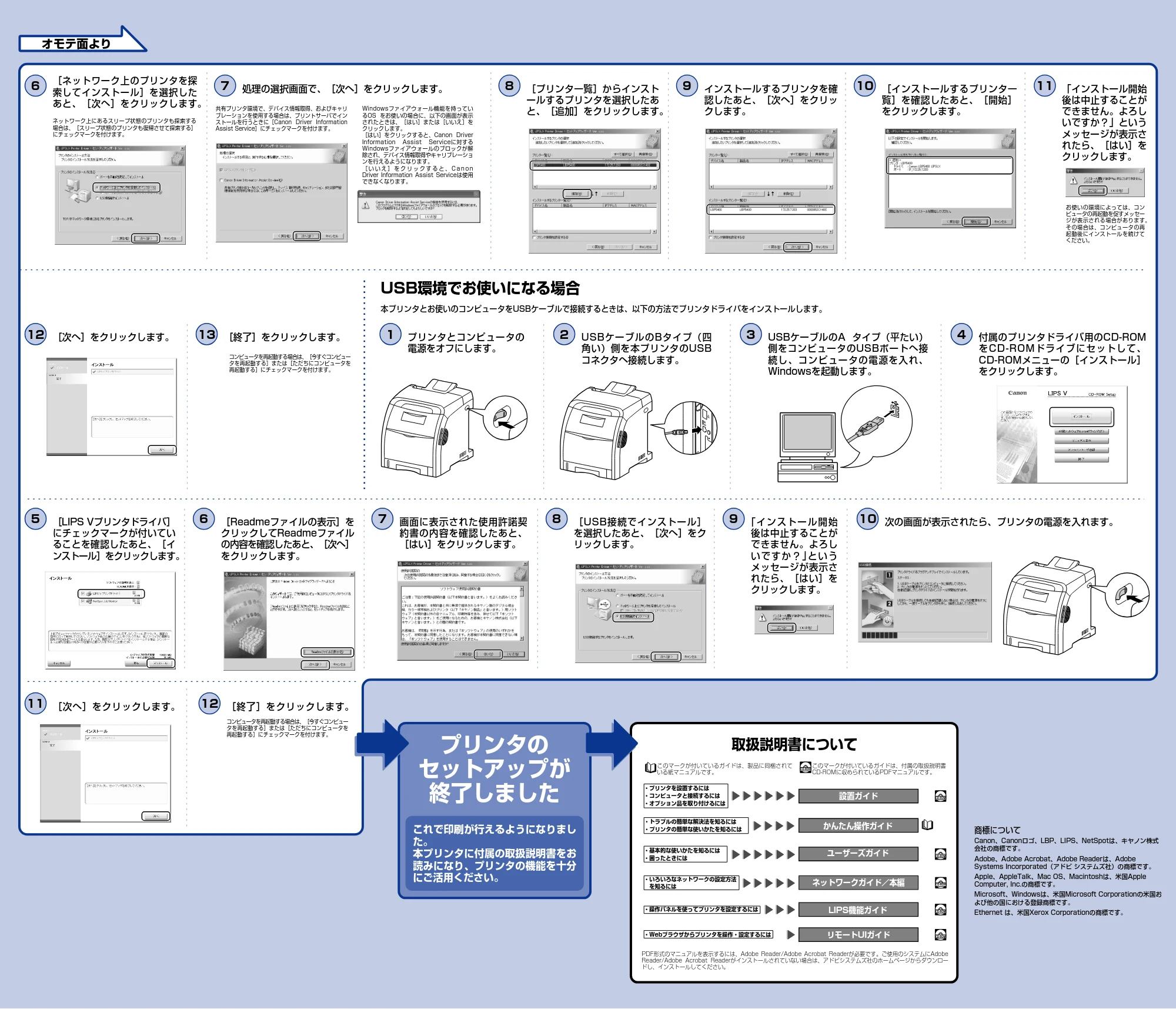 キヤノン LBP5400 かんたん設置ガイド (設定編) 2009年12月18日更新 (PDF形式/0.54Mバイト) — 原本ページ — 2ページ