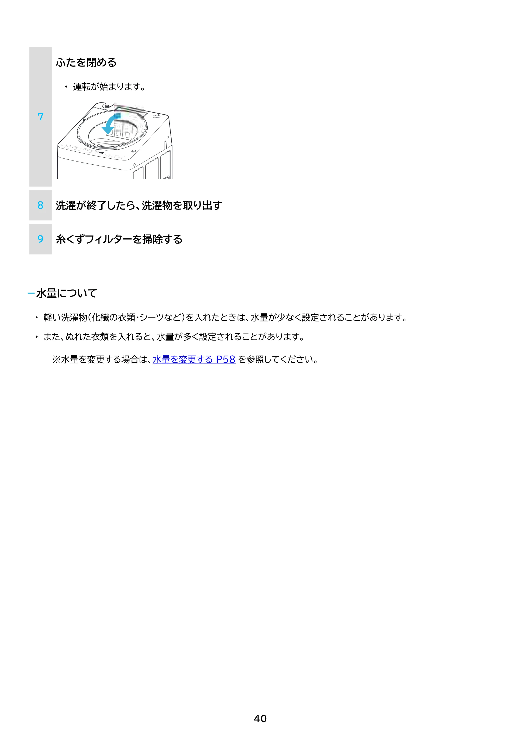 アイリスオーヤマ TCW-80A01 取扱説明書 — 原本ページ — 40ページ