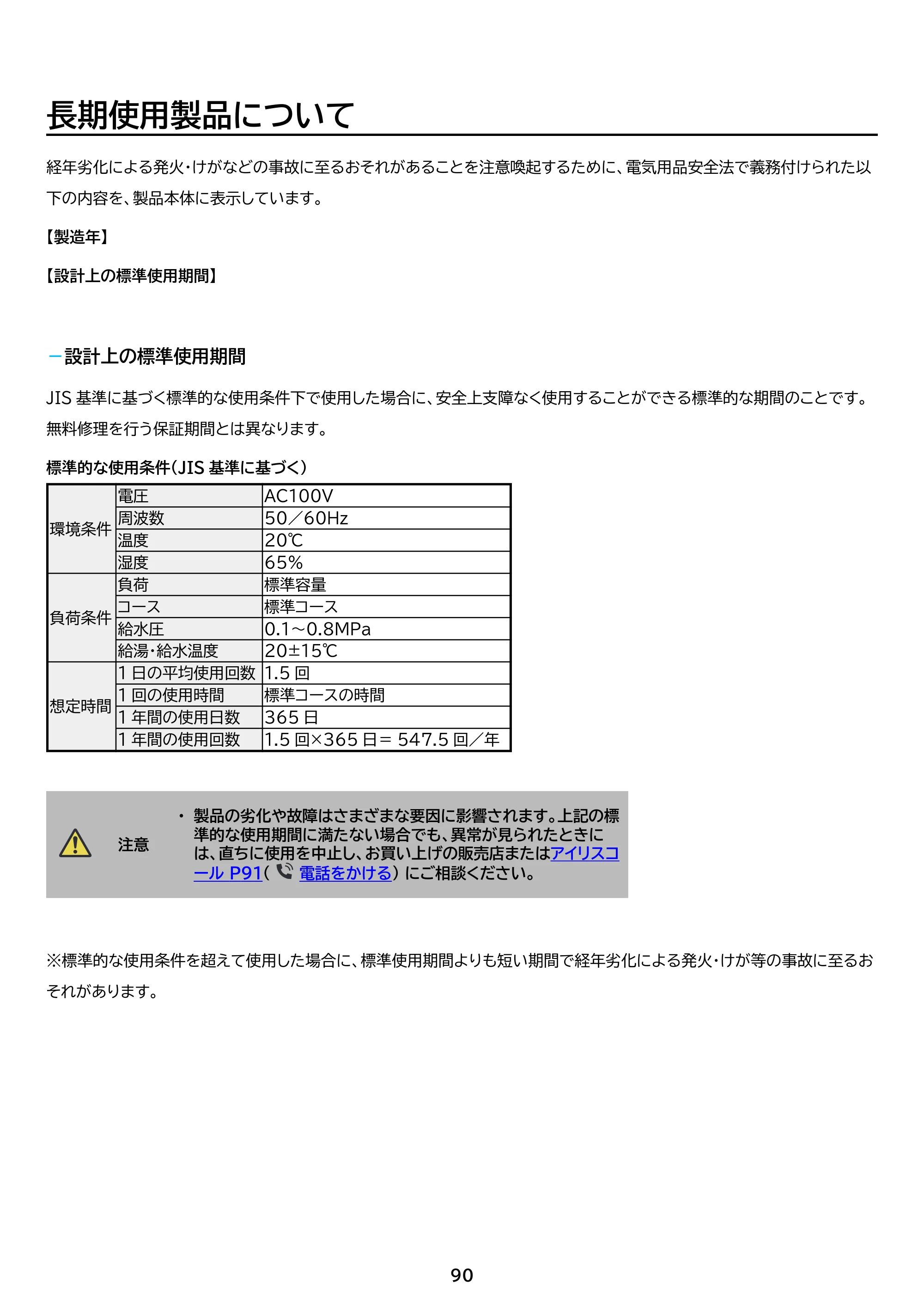 アイリスオーヤマ TCW-80A01 取扱説明書 — 原本ページ — 90ページ