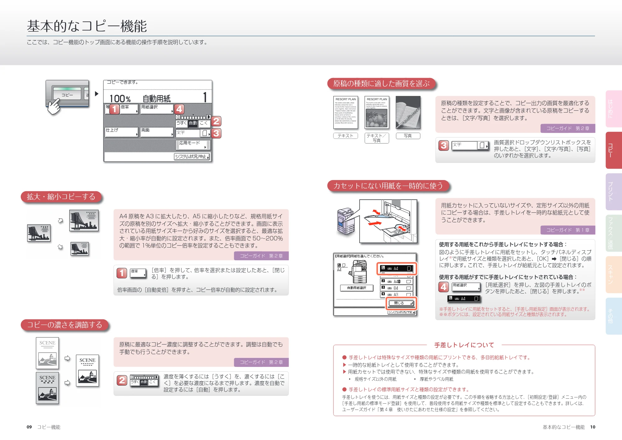 キヤノン MF7455DN/MF7430D かんたん操作ガイド 2016年1月28日掲載(PDF:9.90MB) — 基本的なコピー機能 — 原本ページ — 6ページ