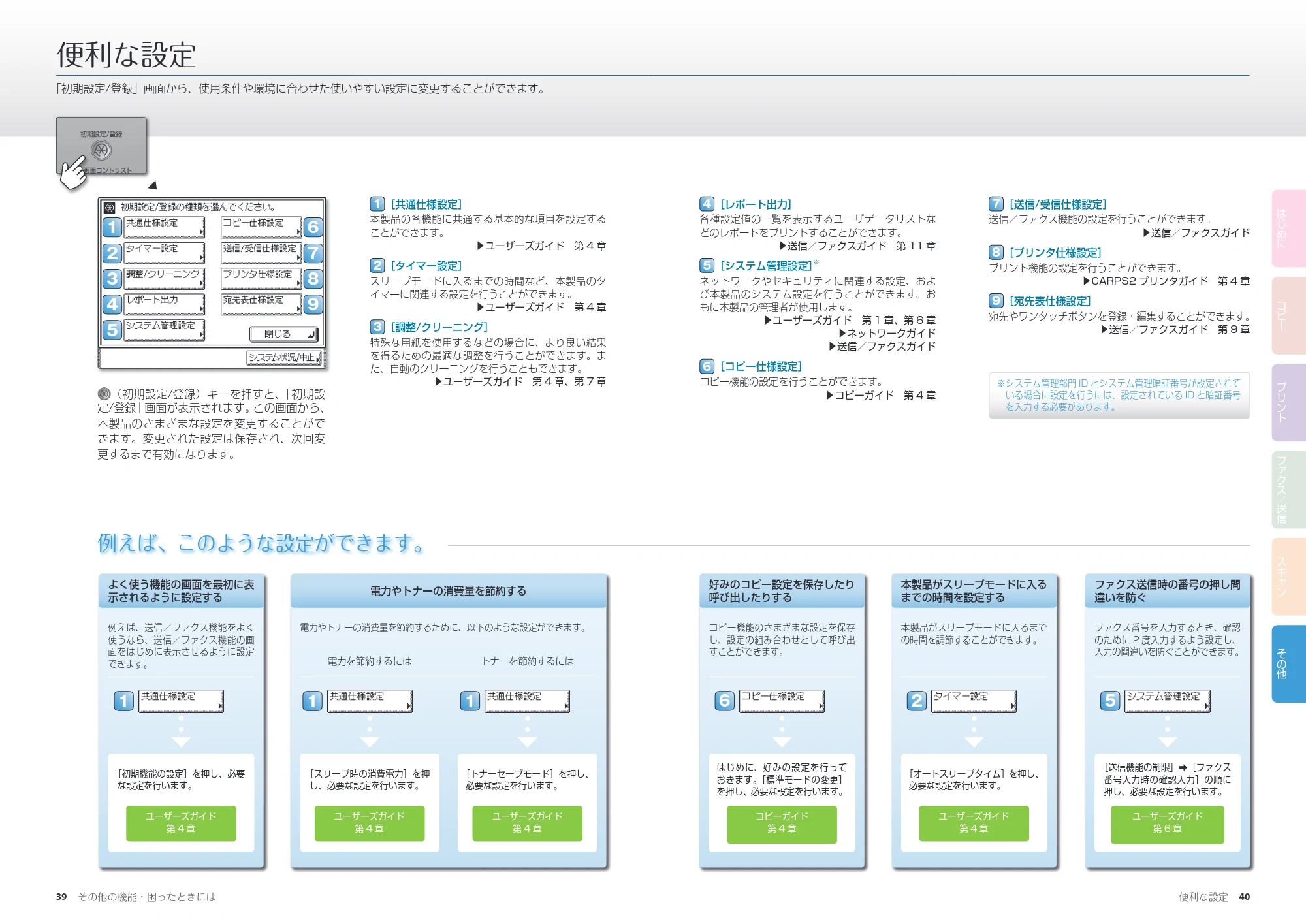 キヤノン MF7455DN/MF7430D かんたん操作ガイド 2016年1月28日掲載(PDF:9.90MB) — 便利な設定 — 原本ページ — 21ページ
