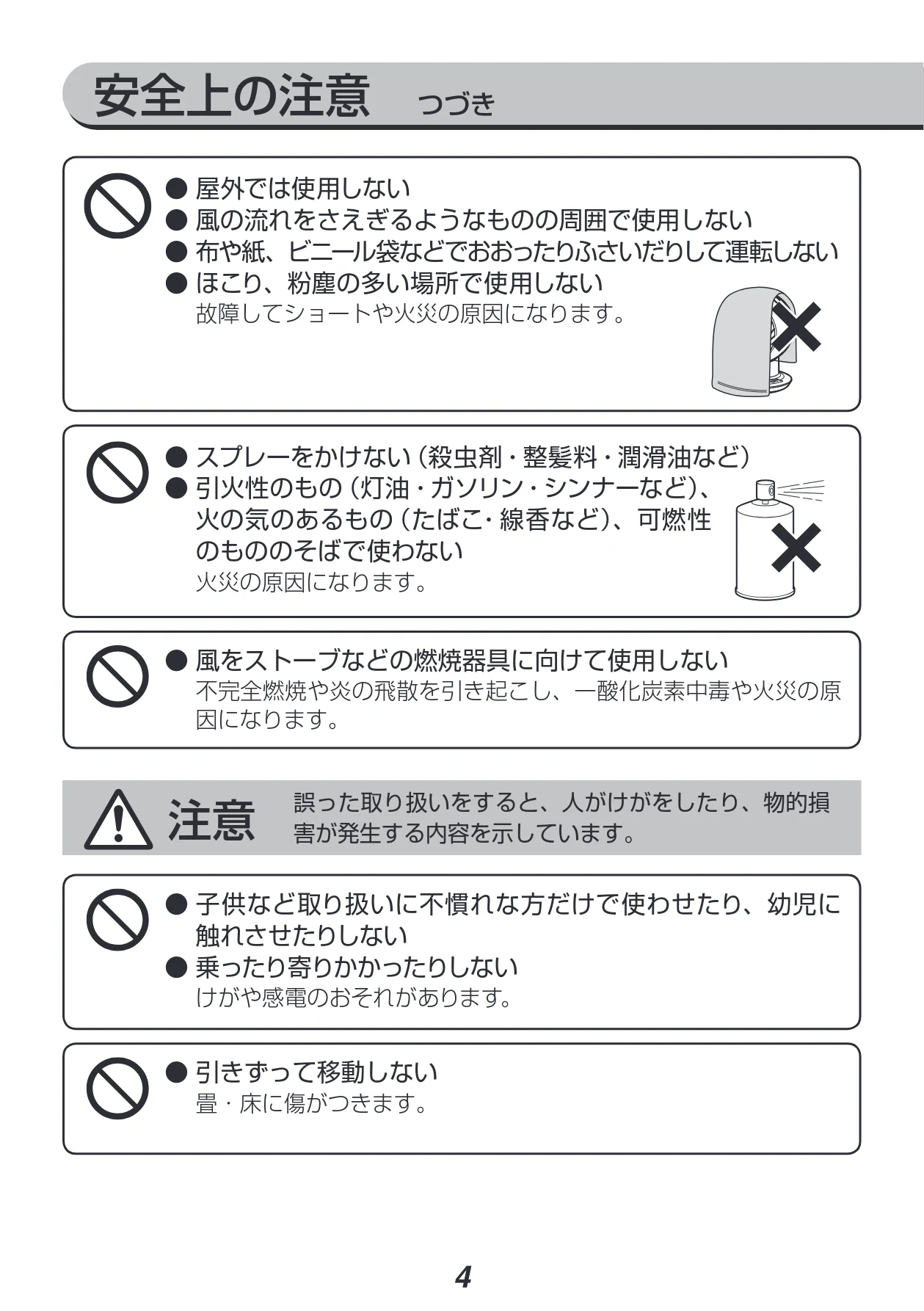 アイリスオーヤマ KCF-SDC151T 取扱説明書 — 安全上の注意 つづき — 図版 4-1 — 4ページ