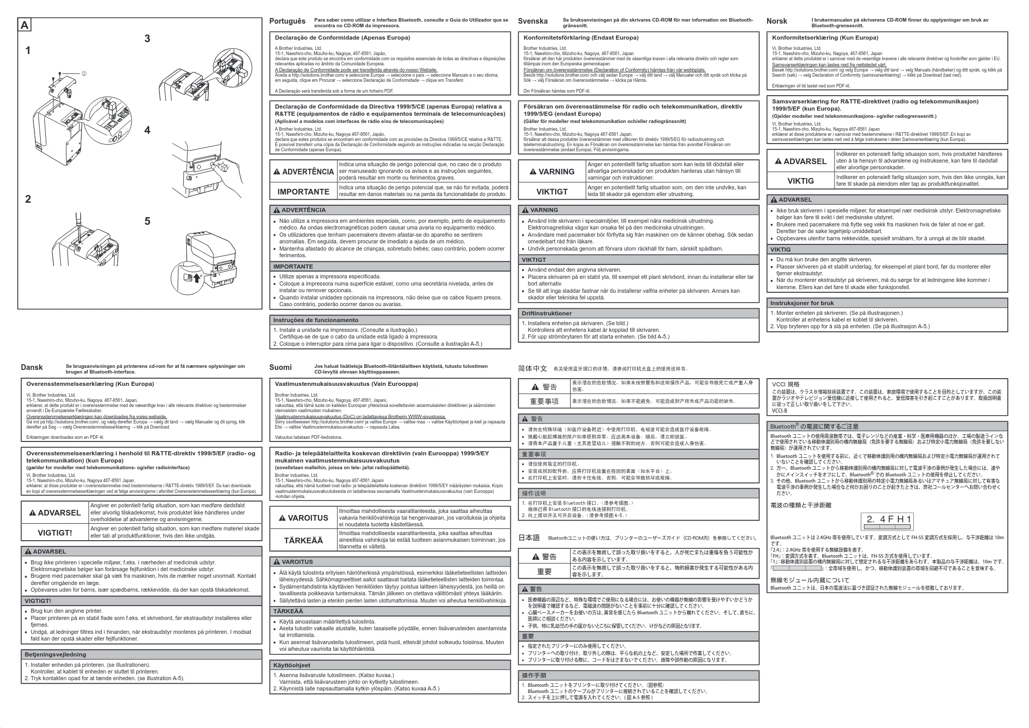 ブラザー TD-2130N/ 2130NSA セットアップガイド(Bluetooth ユニット) — 原本ページ — 2ページ