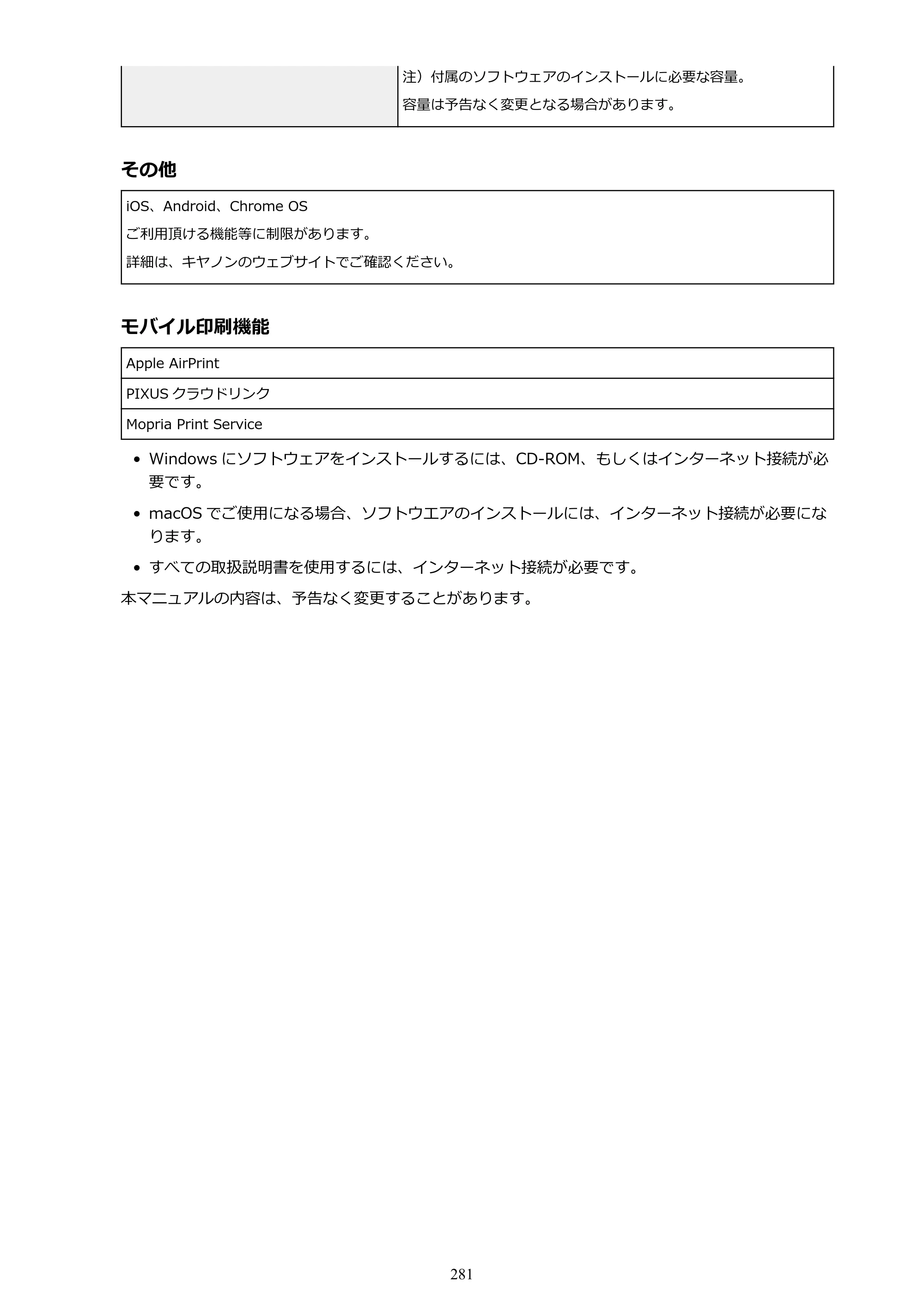 キヤノン PIXUS PRO-S1 オンラインマニュアル PDF版 （Windows版） 2022年3月3日掲載（PDF：14.0MB） — 原本ページ — 281ページ