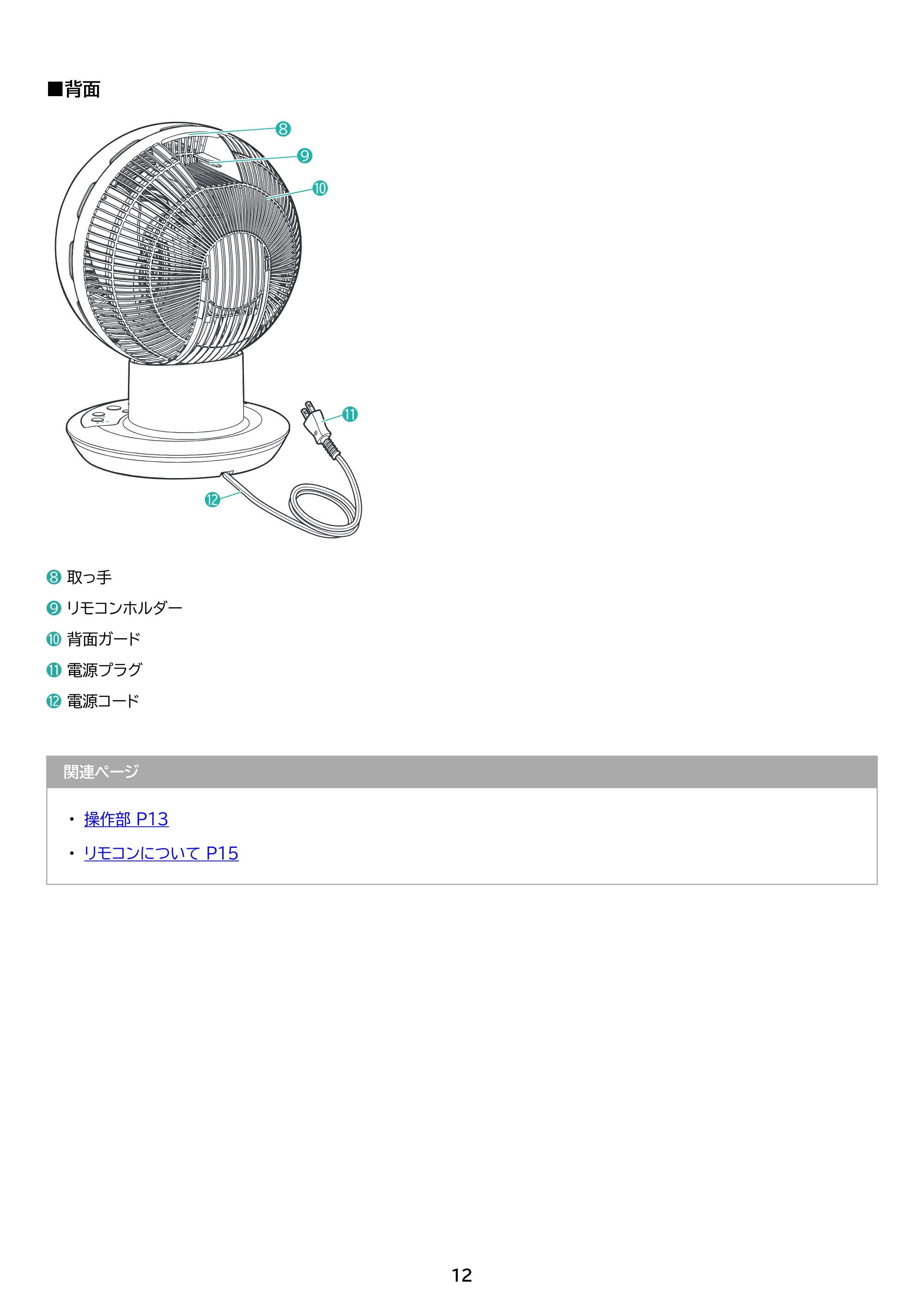 アイリスオーヤマ KCF-SDC183T 取扱説明書 — 原本ページ — 12ページ