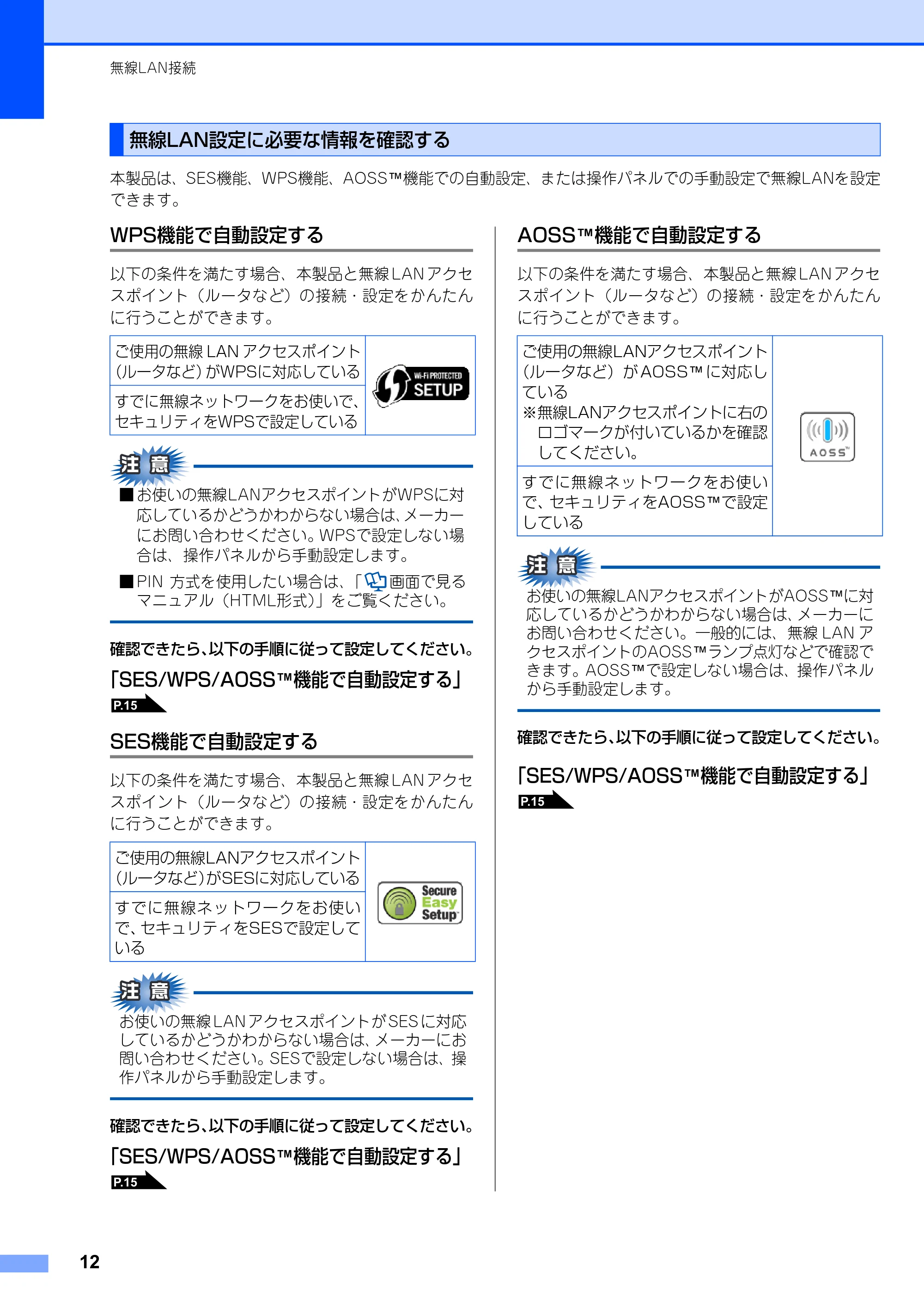ブラザー MFC-8380DN / MFC-8890DW かんたん設置ガイド ～ネットワーク編～ — 無線LAN設定に必要な情報を確認する — 原本ページ — 14ページ