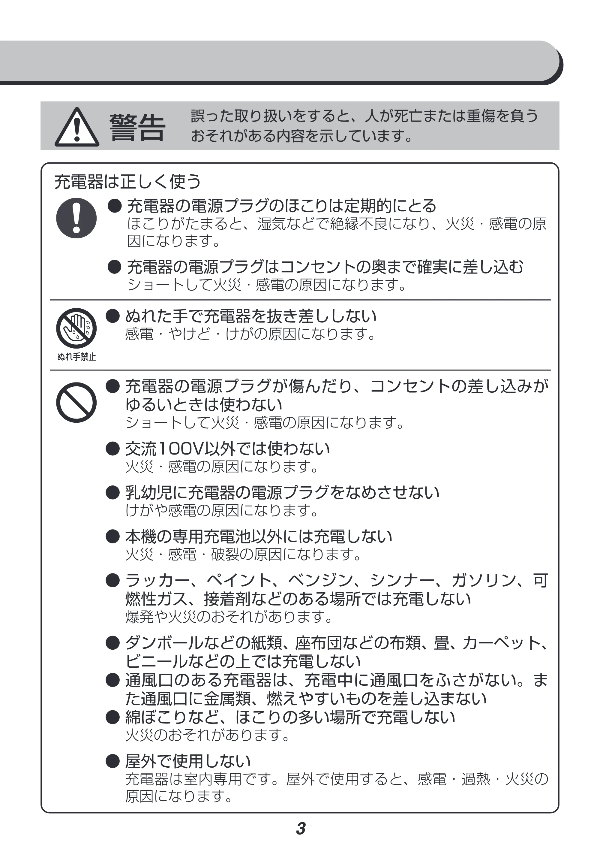 アイリスオーヤマ JID160-Z 取扱説明書 — 原本ページ — 3ページ