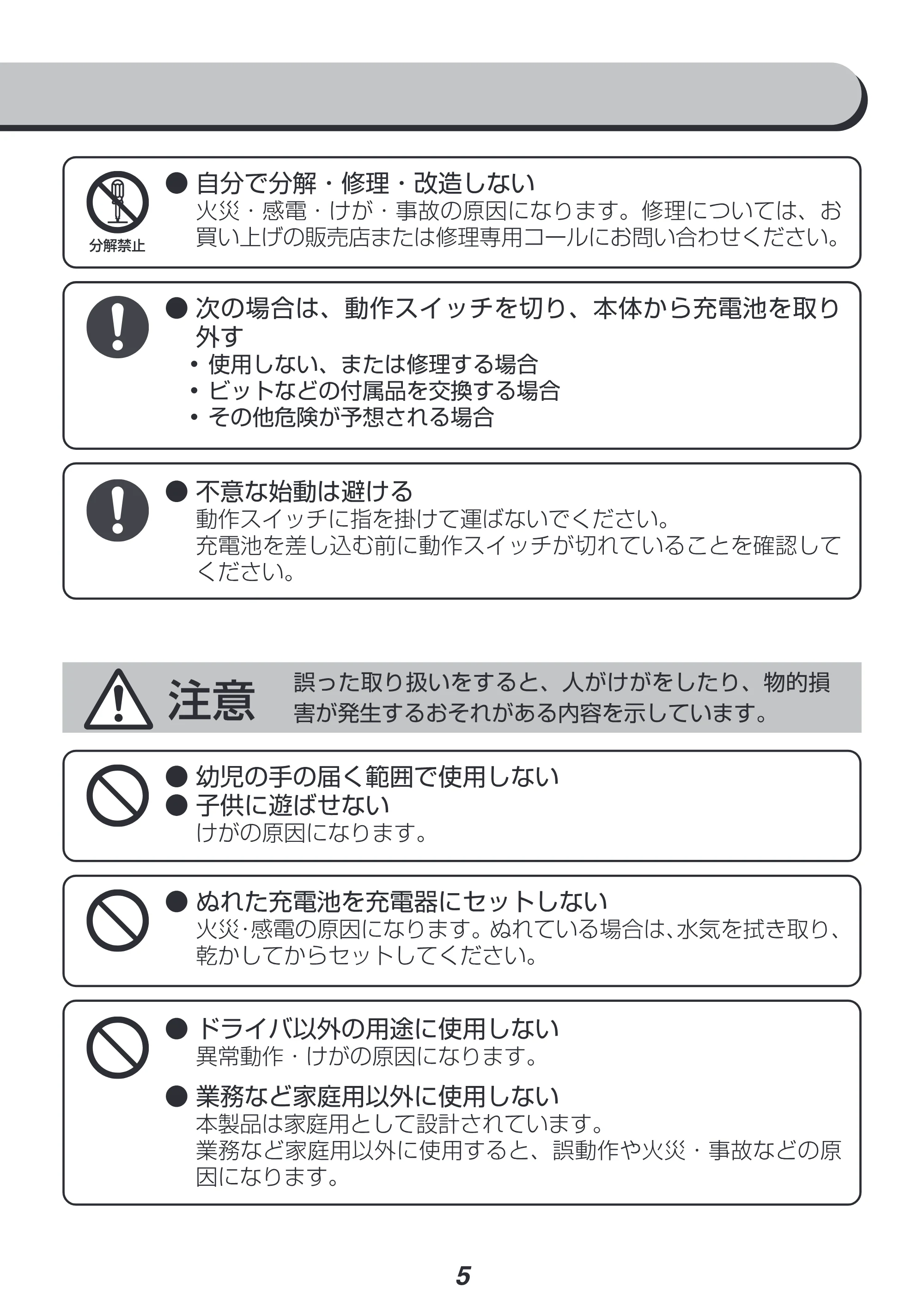 アイリスオーヤマ JID160-Z 取扱説明書 — 原本ページ — 5ページ