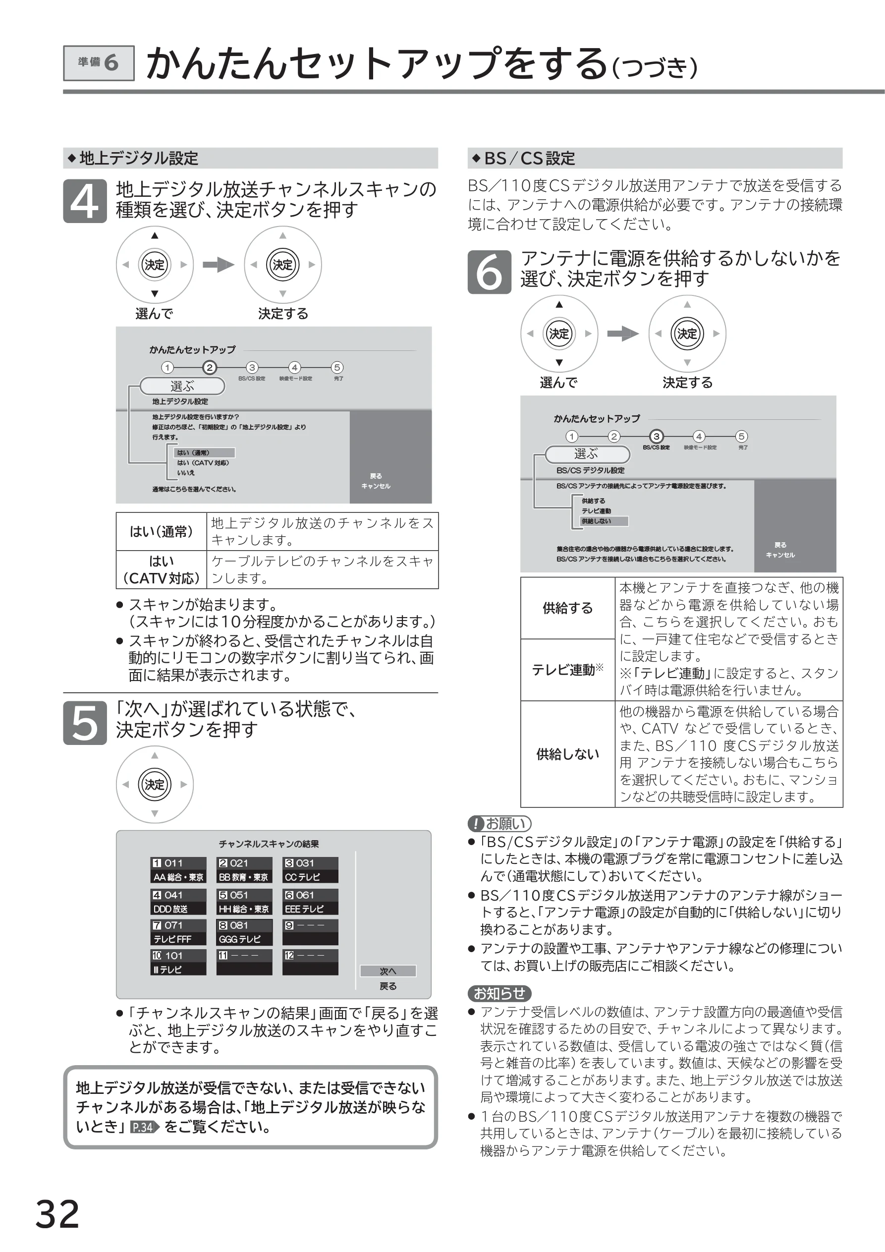日立 L40-A5 / L32-A5 / L24-A5 取扱説明書 — かんたんセットアップをする(つづき) 準備6 — 図版 32-1 — 32ページ