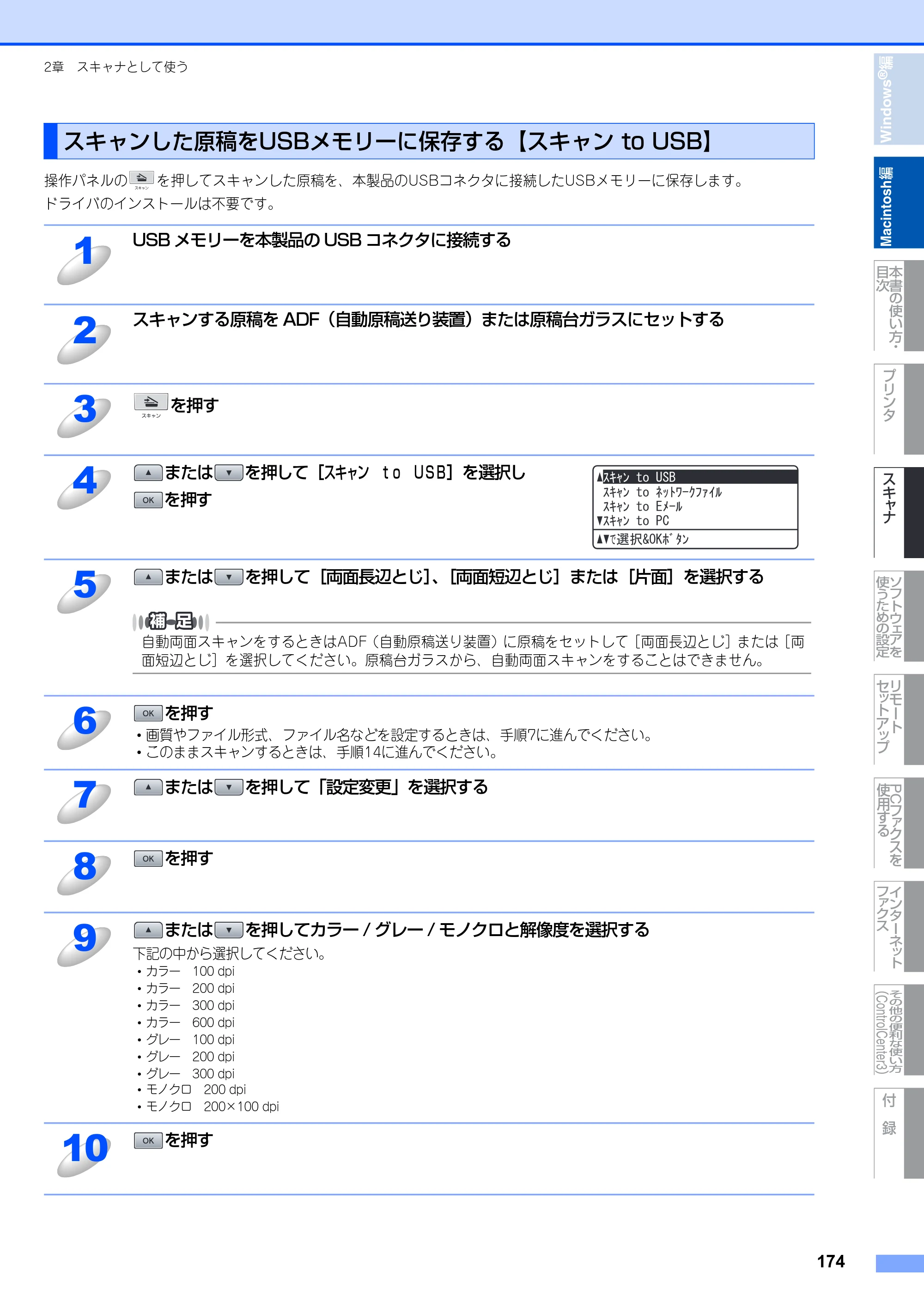 ブラザー MFC-8890DW ユーザーズガイド ～応用編～ — 原本ページ — 175ページ