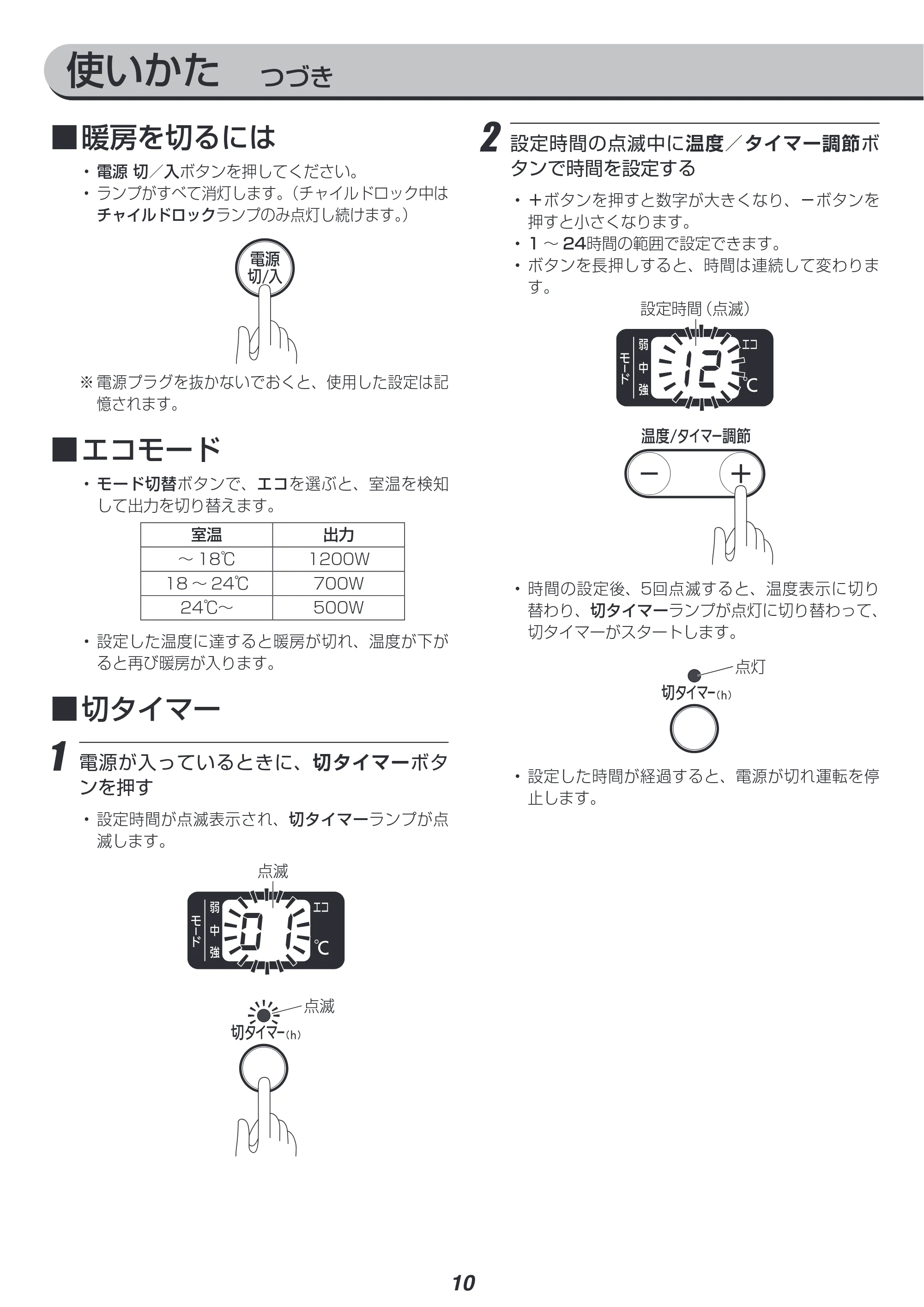 アイリスオーヤマ IWH2-1208M 取扱説明書 — 原本ページ — 10ページ