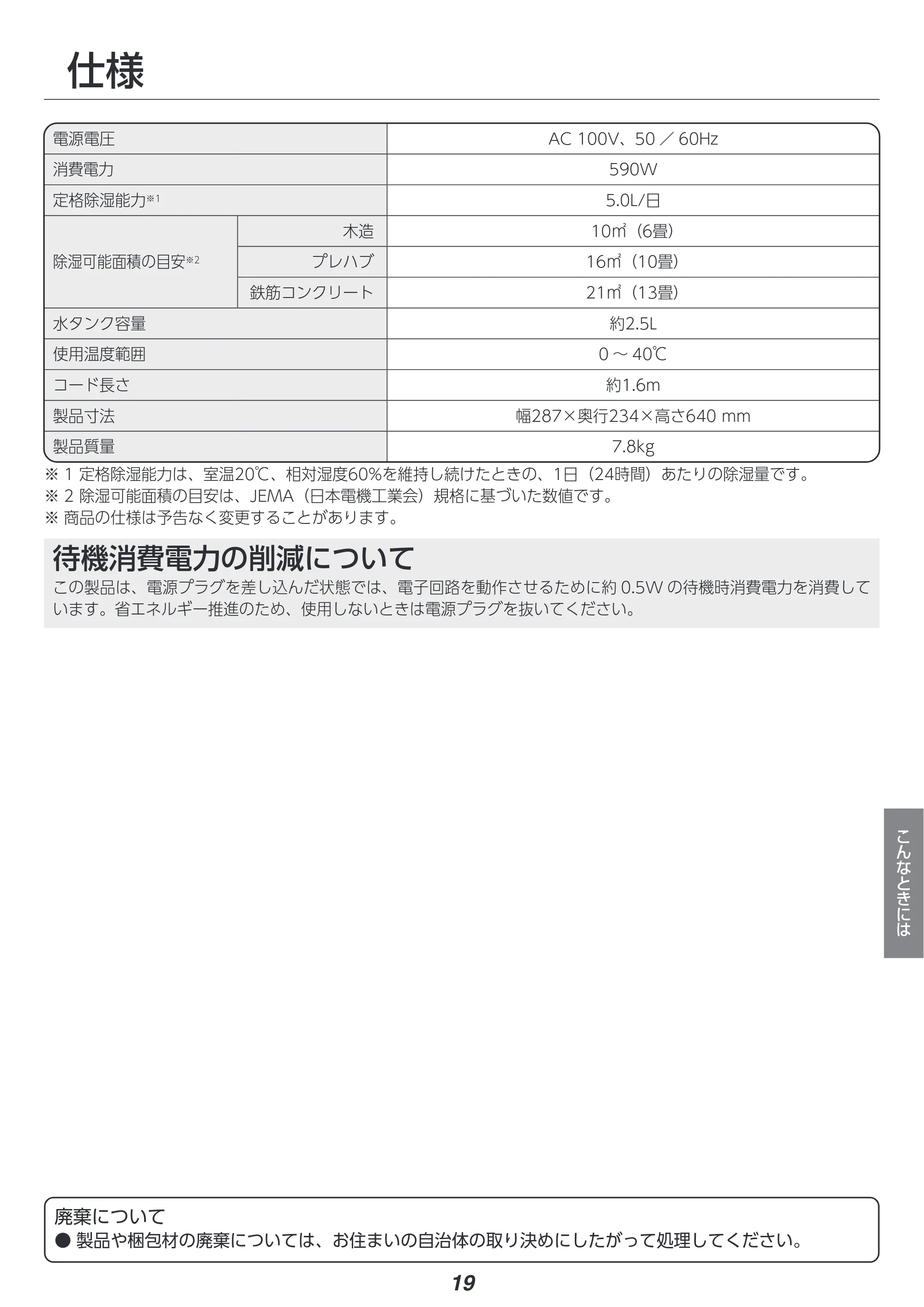 アイリスオーヤマ KIJDC-N50 取扱説明書 — 原本ページ — 19ページ