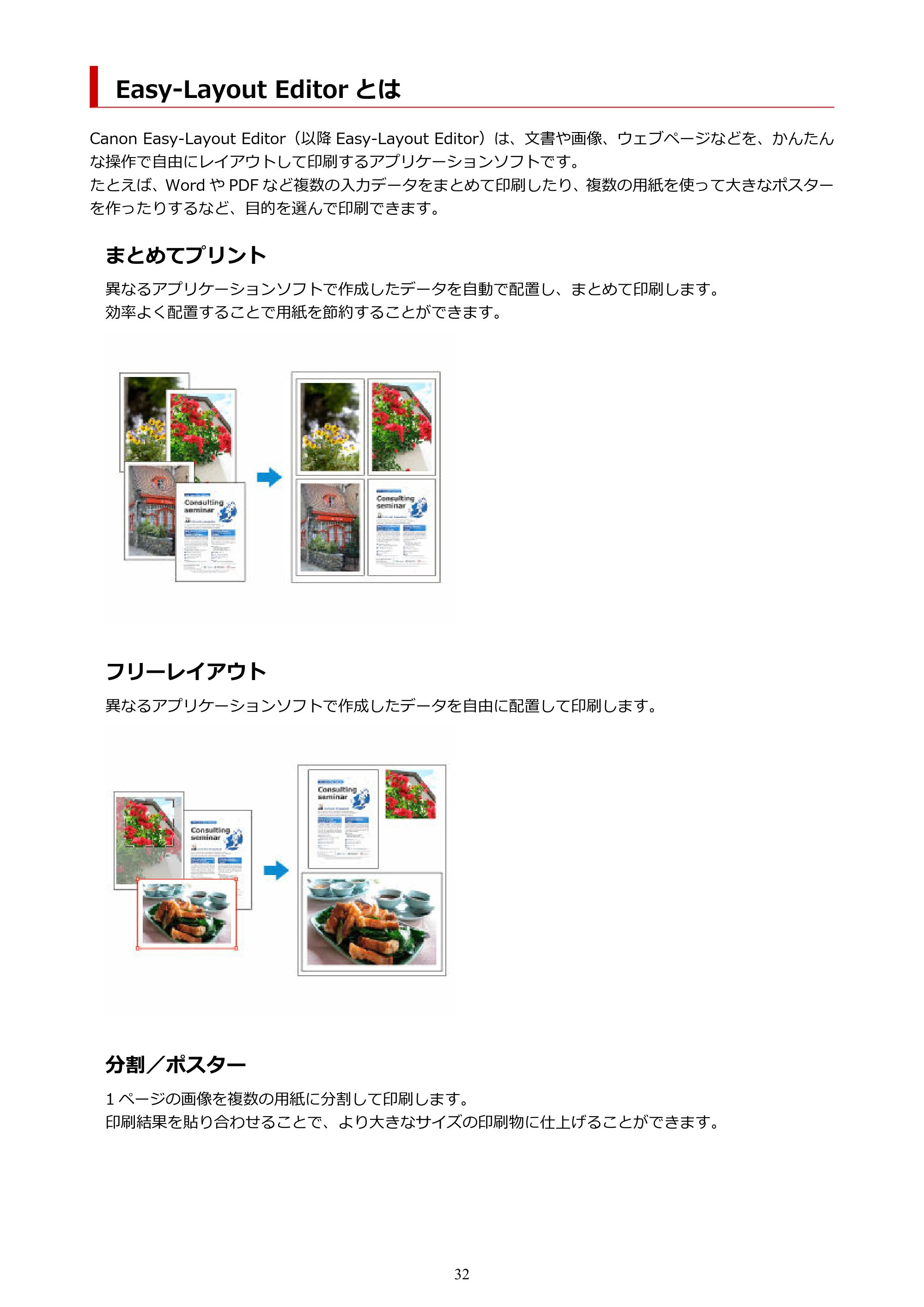キヤノン PRO-1100 Easy-Layout Editor用ガイド(Win)2026年5月21日更新(PDF:1.29MB) — Easy-Layout Editor とは — 原本ページ — 32ページ