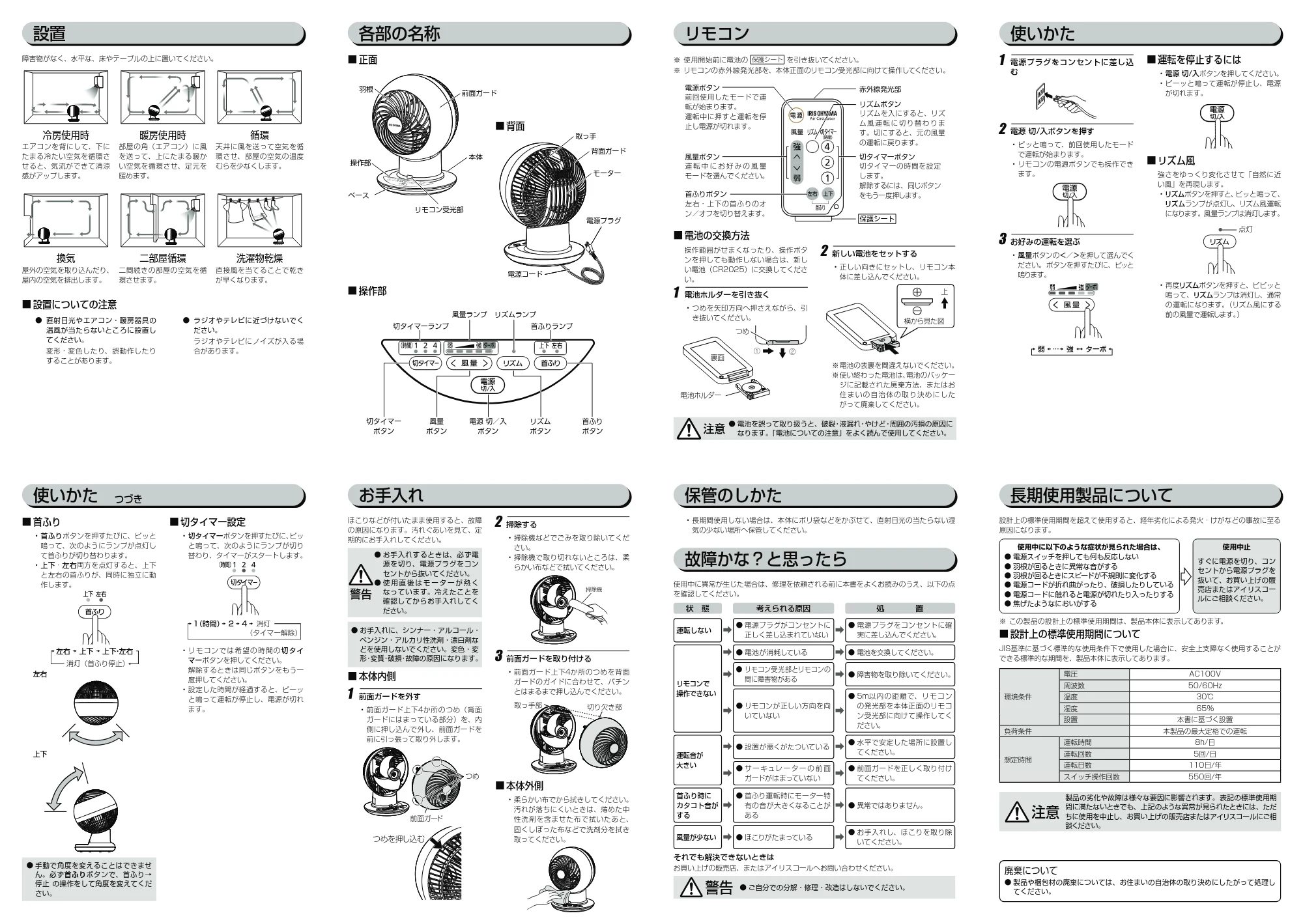 アイリスオーヤマ KCF-KSC152T-WP 取扱説明書 — 各部の名称 — 原本ページ — 2ページ