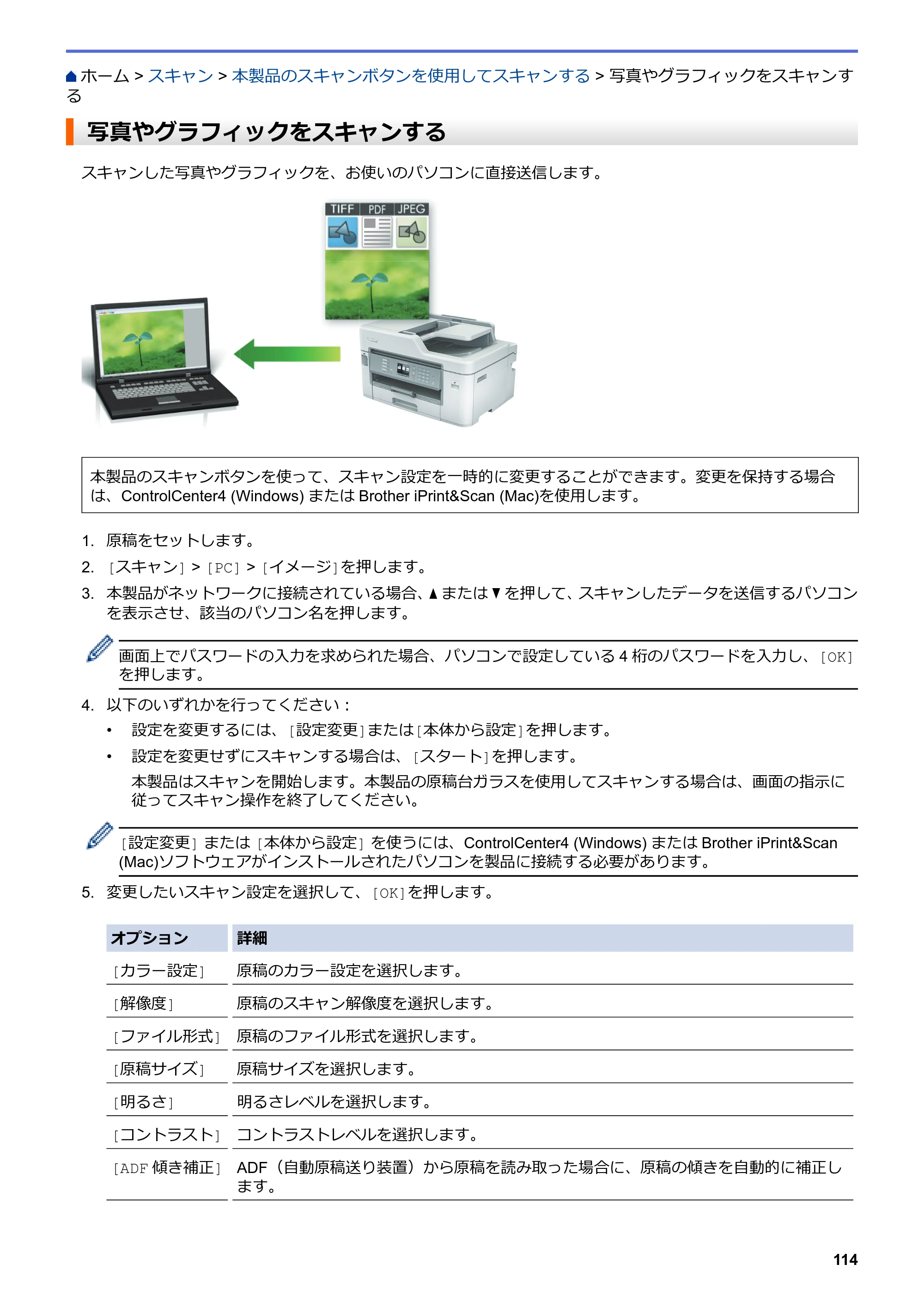 ブラザー MFC-J5630CDW オンラインユーザーズガイド（印刷用） — 写真やグラフィックをスキャンする — 原本ページ — 121ページ