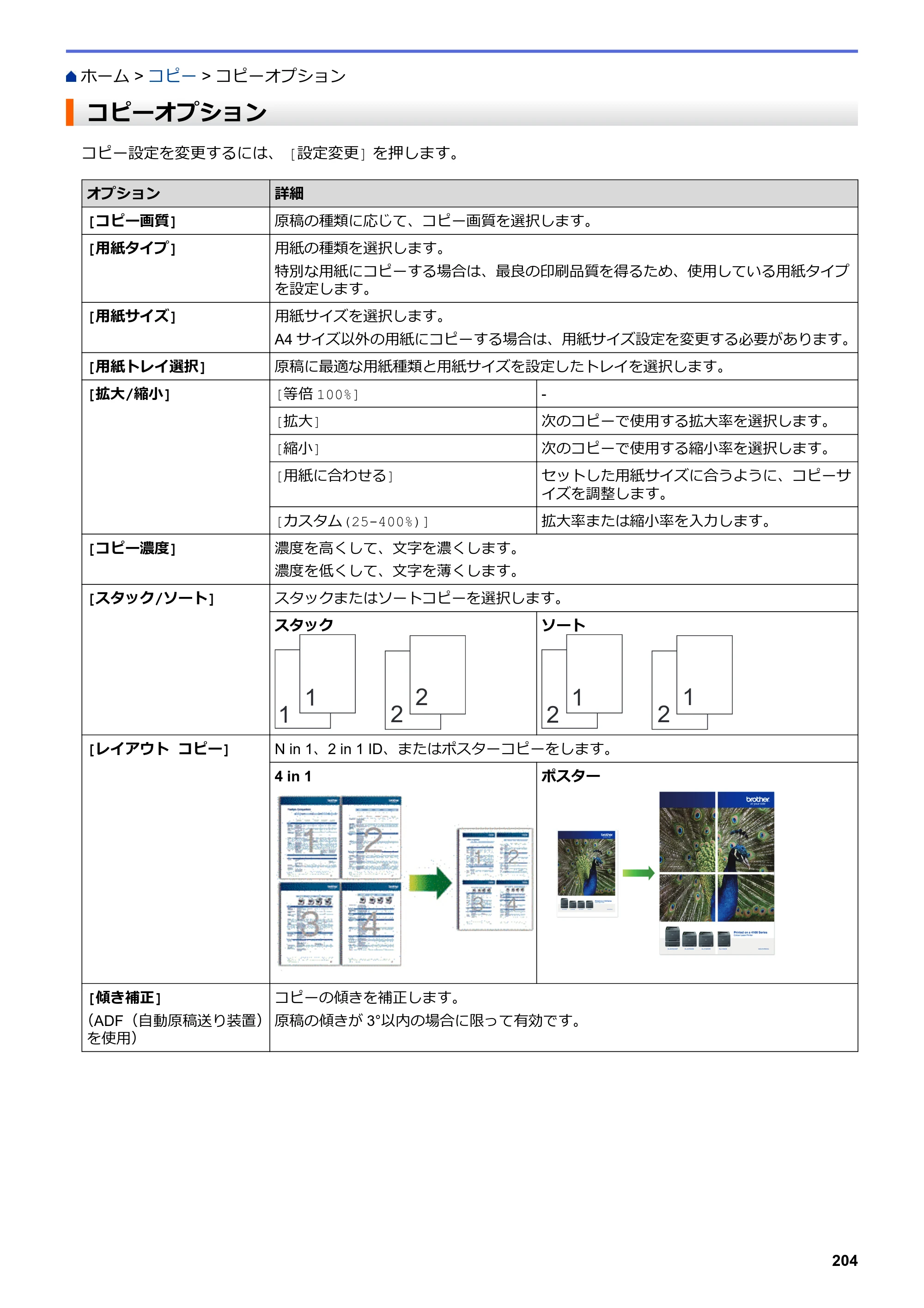 ブラザー MFC-J5630CDW オンラインユーザーズガイド（印刷用） — コピーオプション — 原本ページ — 211ページ