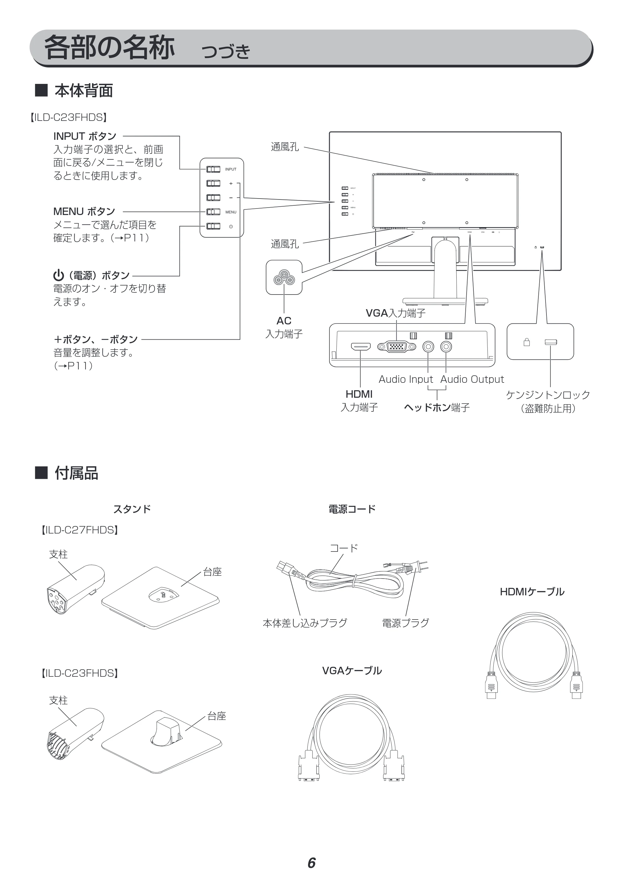 アイリスオーヤマ ILD-C23FHDS 取扱説明書 — 原本ページ — 6ページ