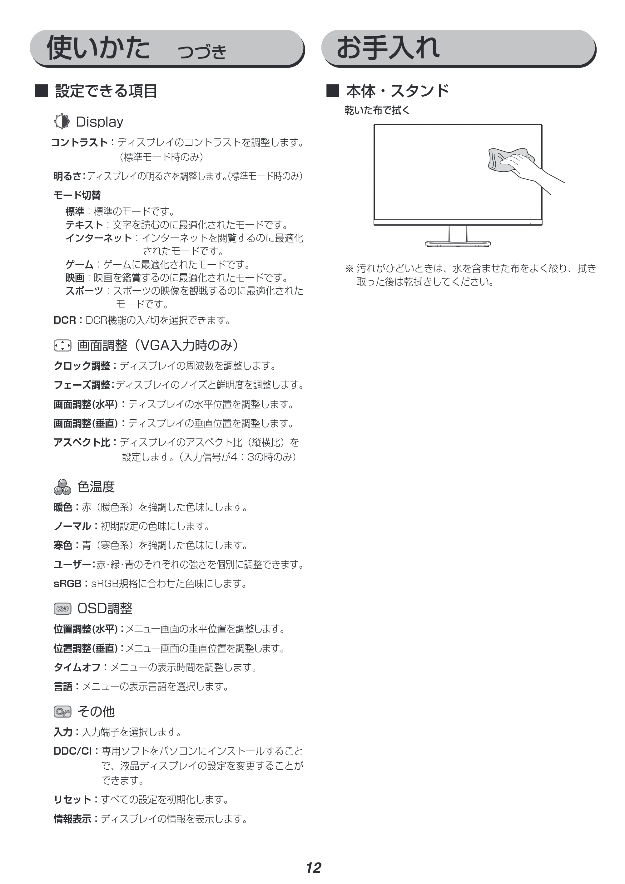 アイリスオーヤマ ILD-C23FHDS 取扱説明書 — 原本ページ — 12ページ