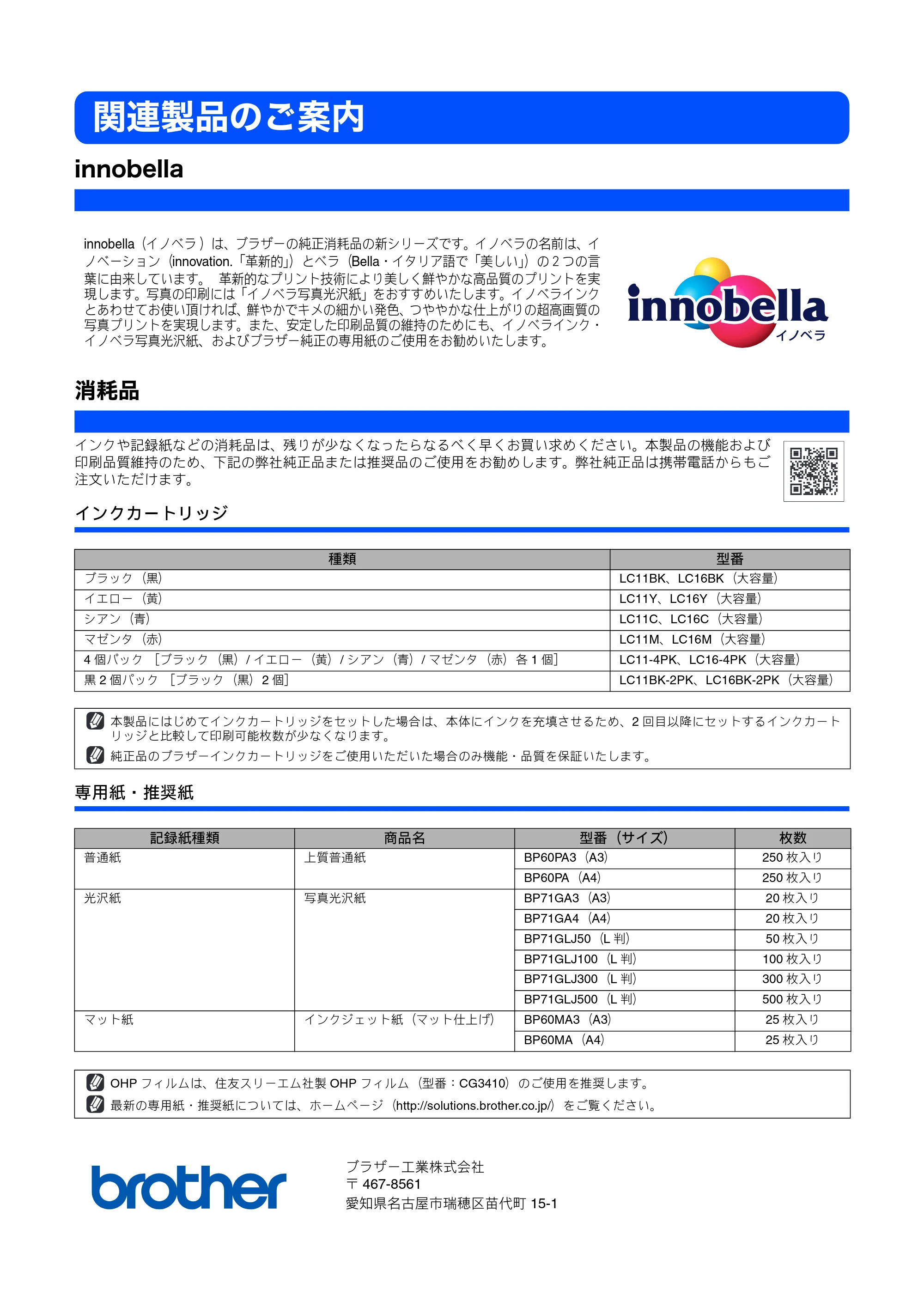 ブラザー MFC-6890CN かんたん設置ガイド — 関連製品のご案内 — 原本ページ — 68ページ