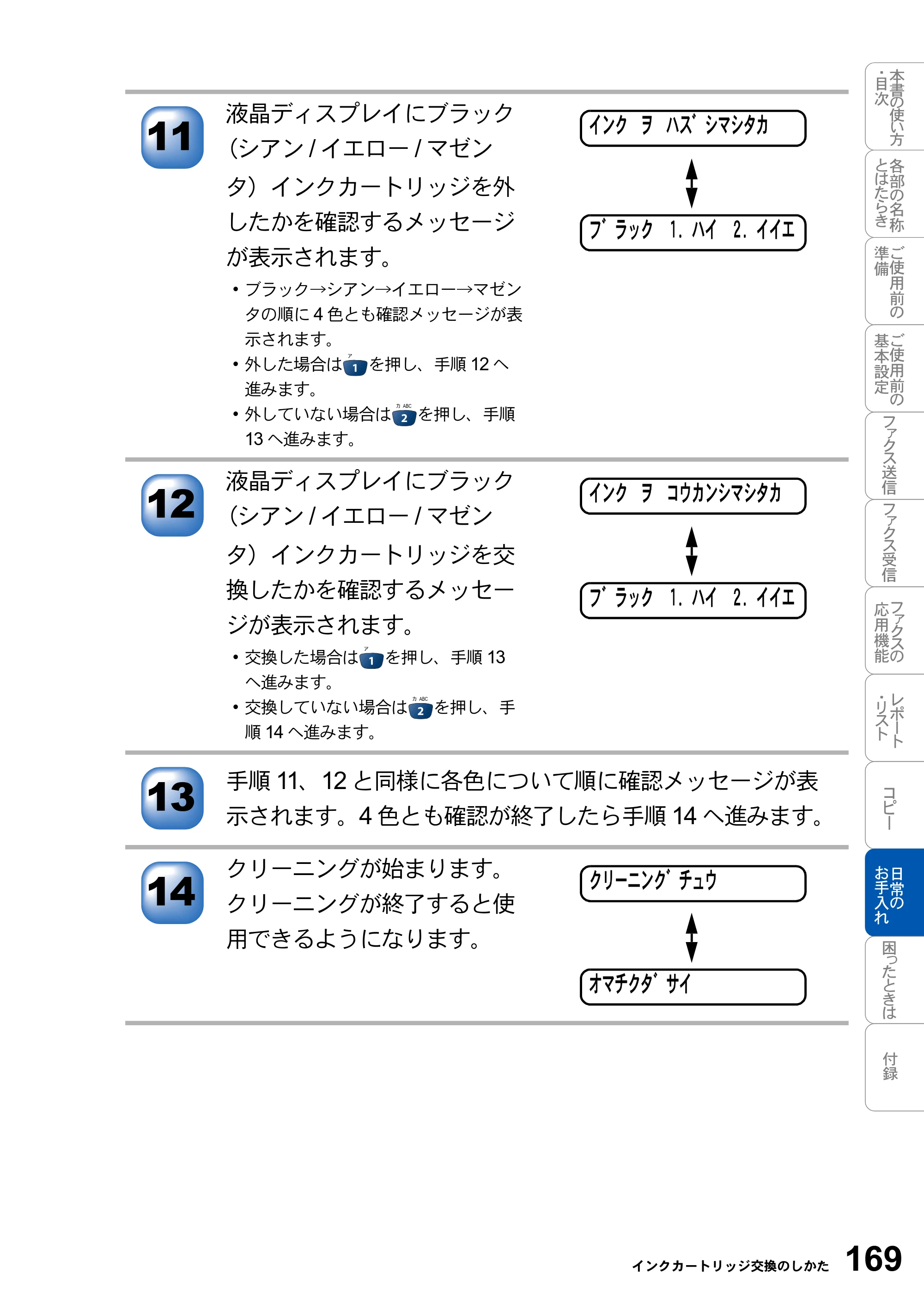 ブラザー MFC-3420J 取扱説明書（本体） — 原本ページ — 169ページ