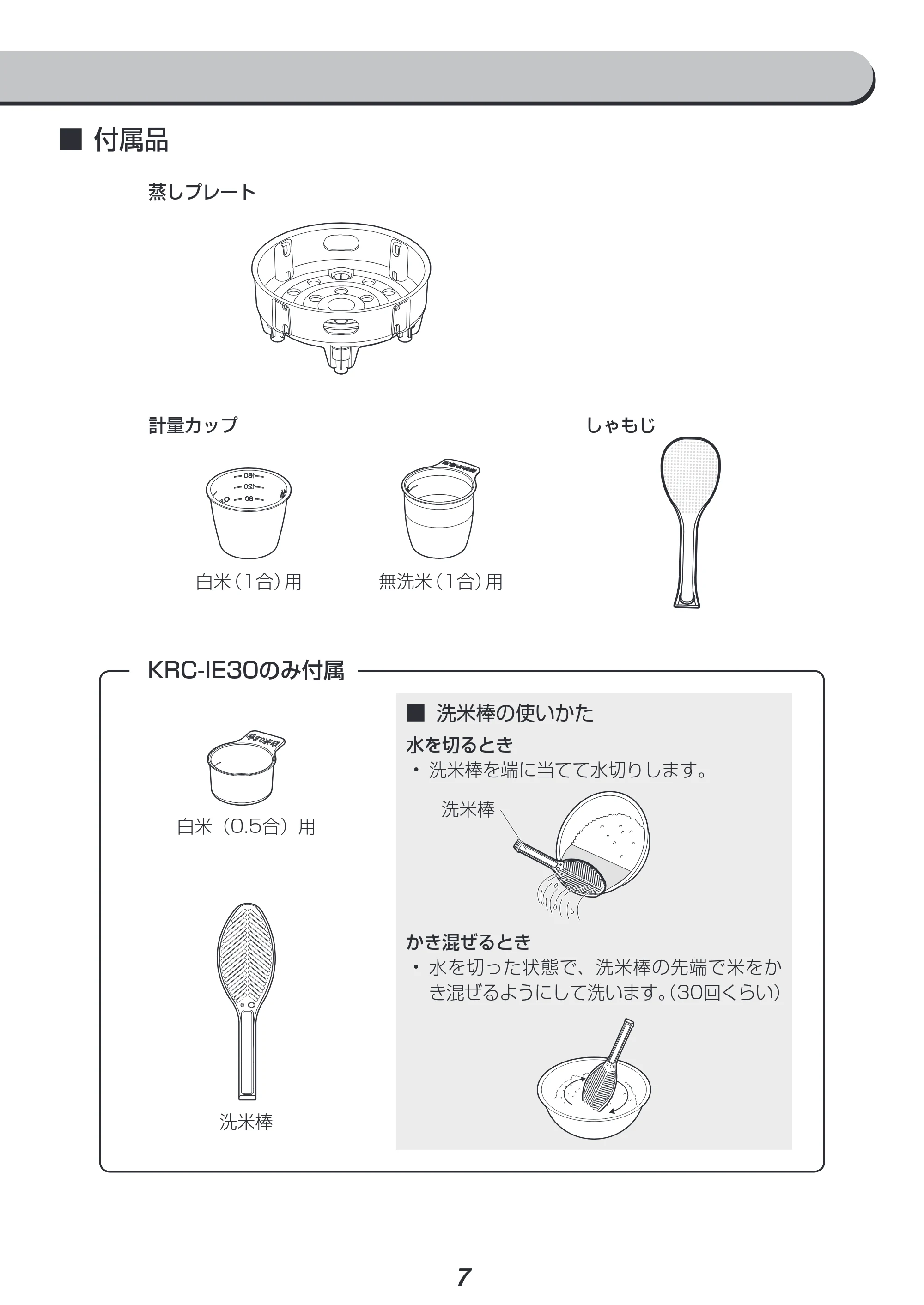 アイリスオーヤマ KRC-IE30 取扱説明書 — 原本ページ — 7ページ
