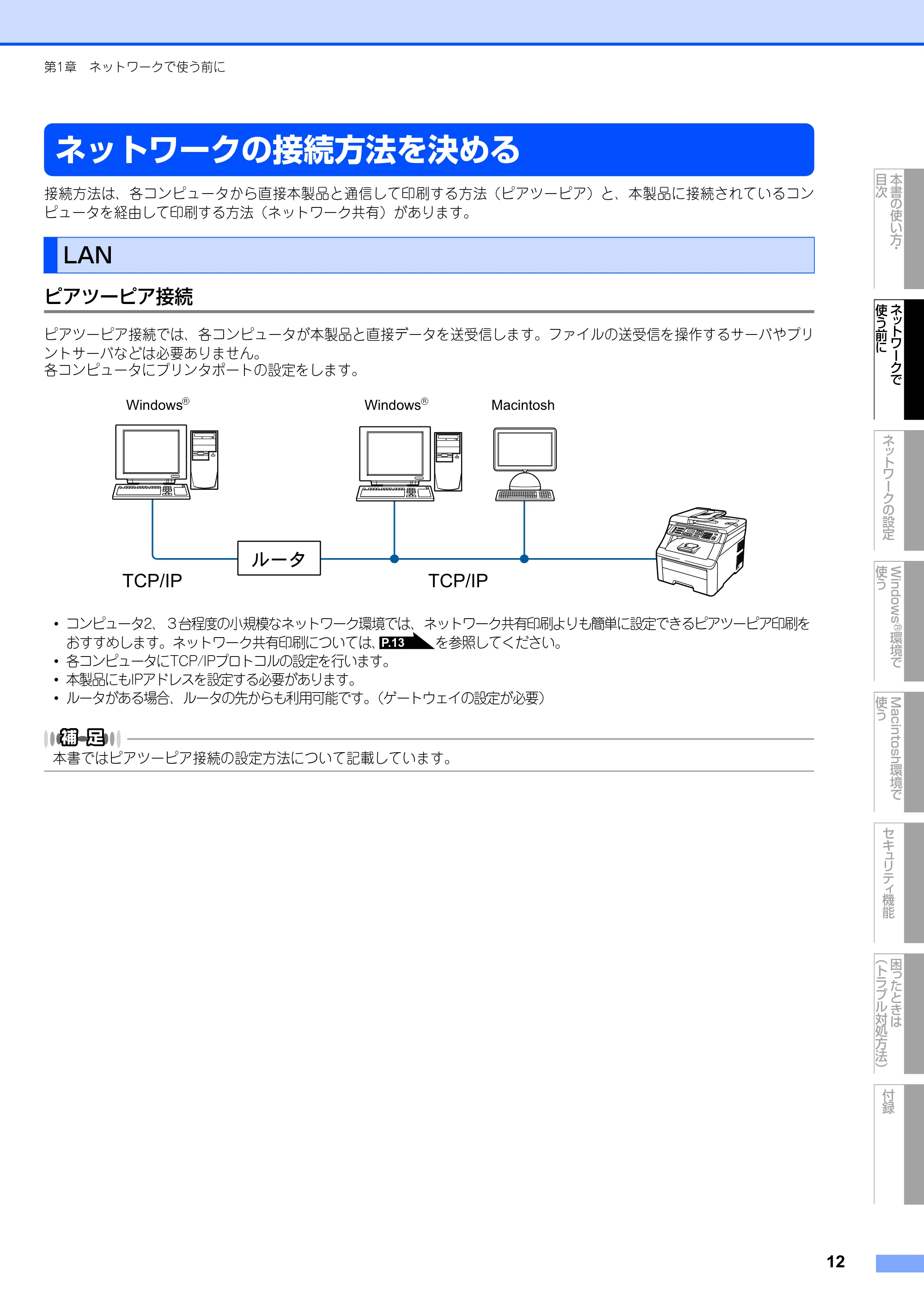 ブラザー DCP-9010CN / MFC-9120CN ユーザーズガイド ～ネットワーク設定編～ — 原本ページ — 13ページ