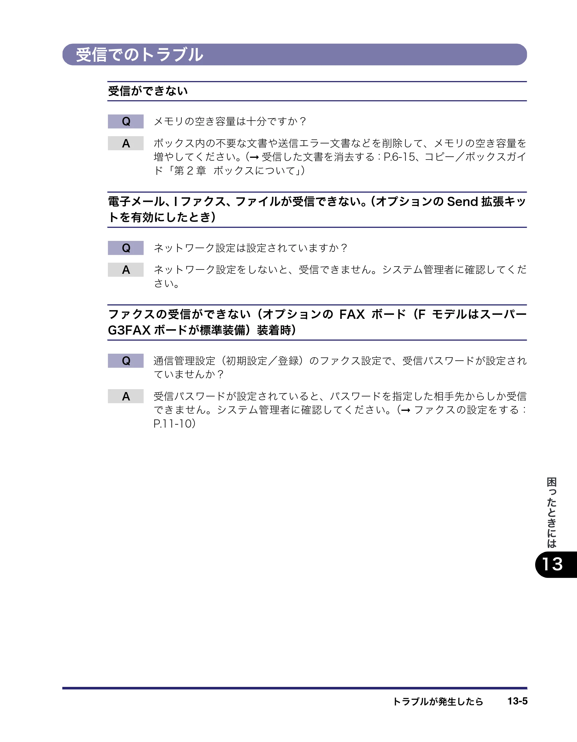 キヤノン iR C3580/C3580F/C3080/C3080F 送信／ファクスガイド （PDF形式／21.5Mバイト） — 受信でのトラブル — 原本ページ — 383ページ