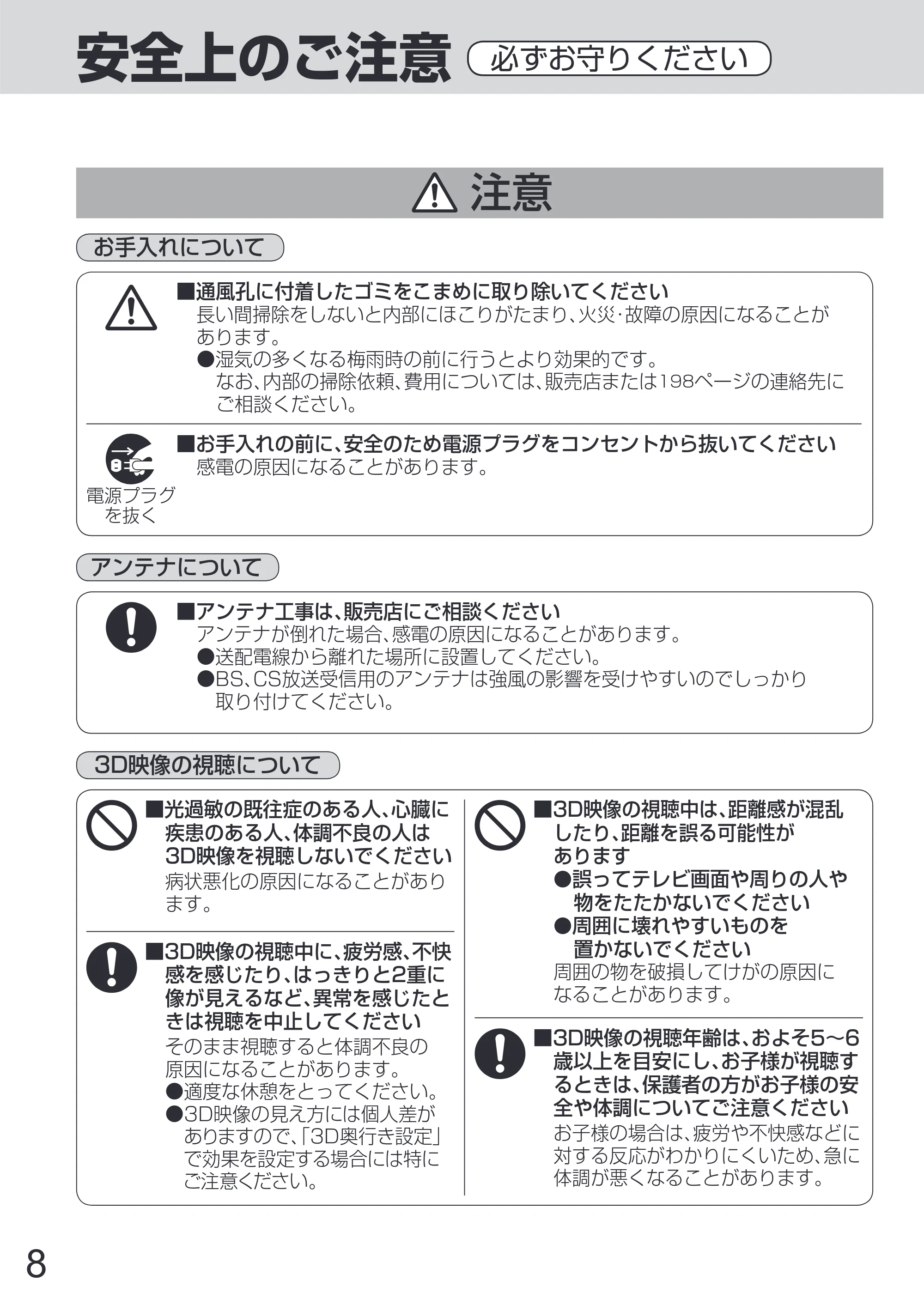 日立 L65-Z2 取扱説明書 — 原本ページ — 8ページ