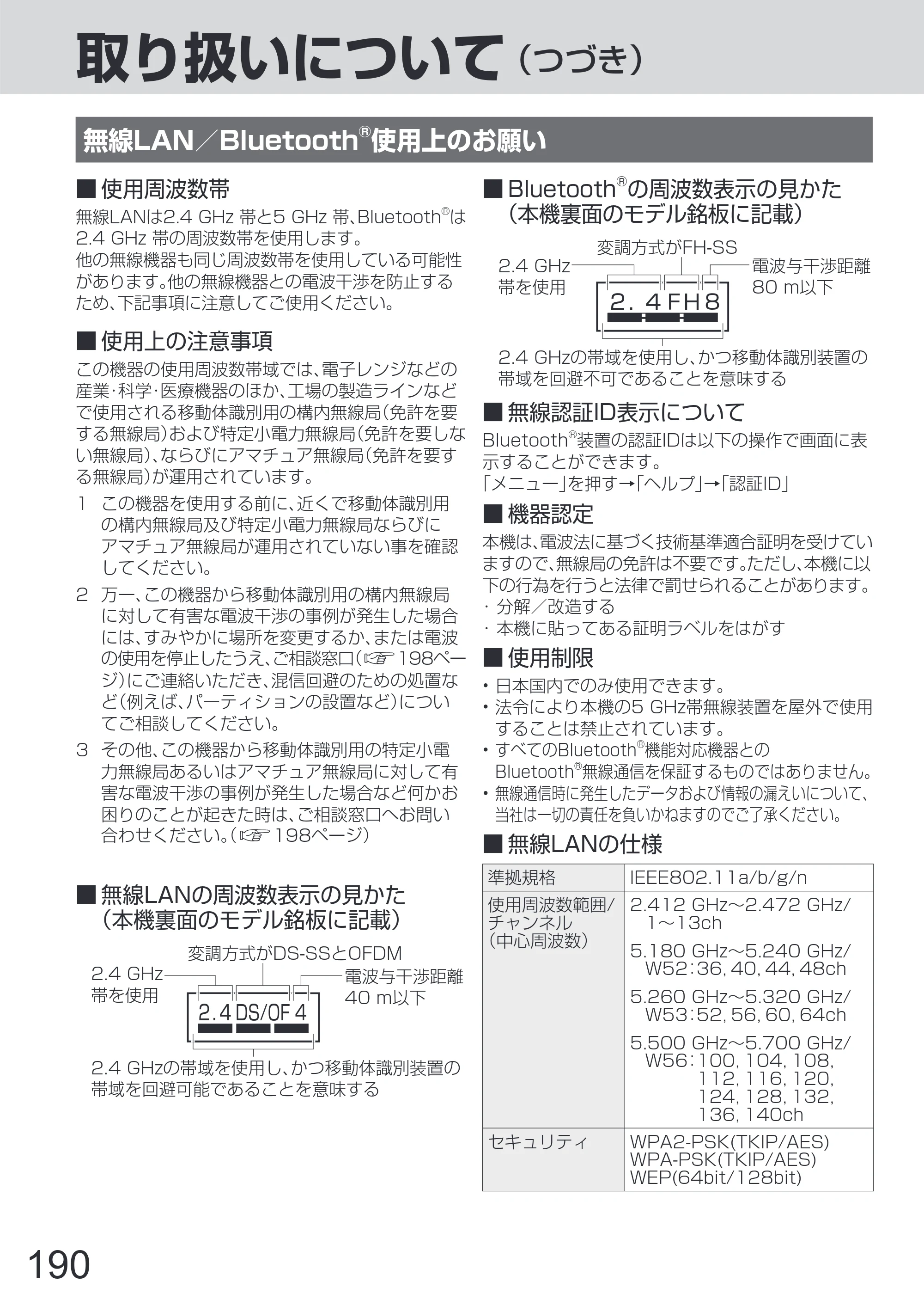 日立 L65-Z2 取扱説明書 — 原本ページ — 190ページ