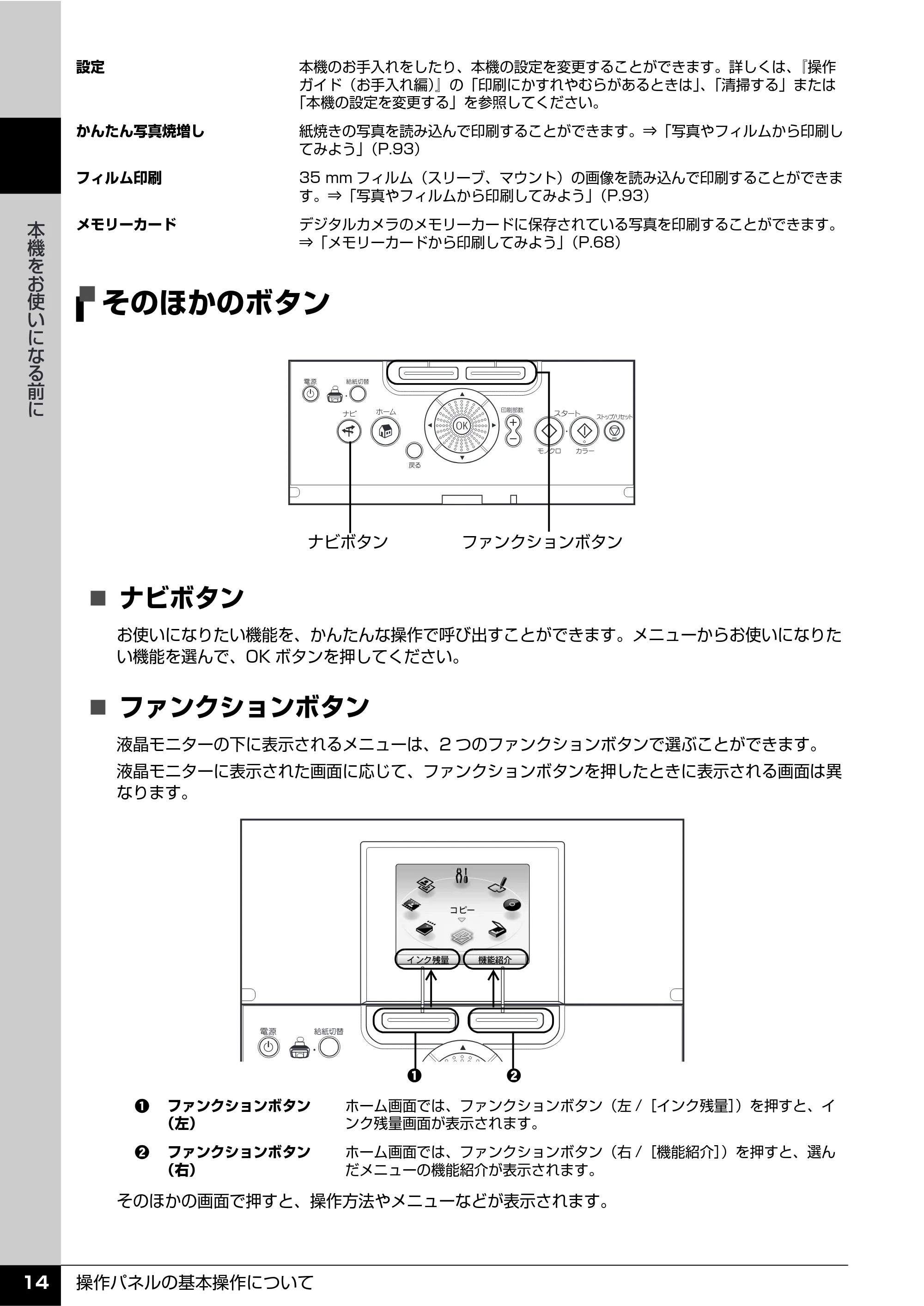 キヤノン PIXUS MP810 操作ガイド（本体操作編） （PDF形式／13.34Mバイト） — そのほかのボタン — 原本ページ — 16ページ