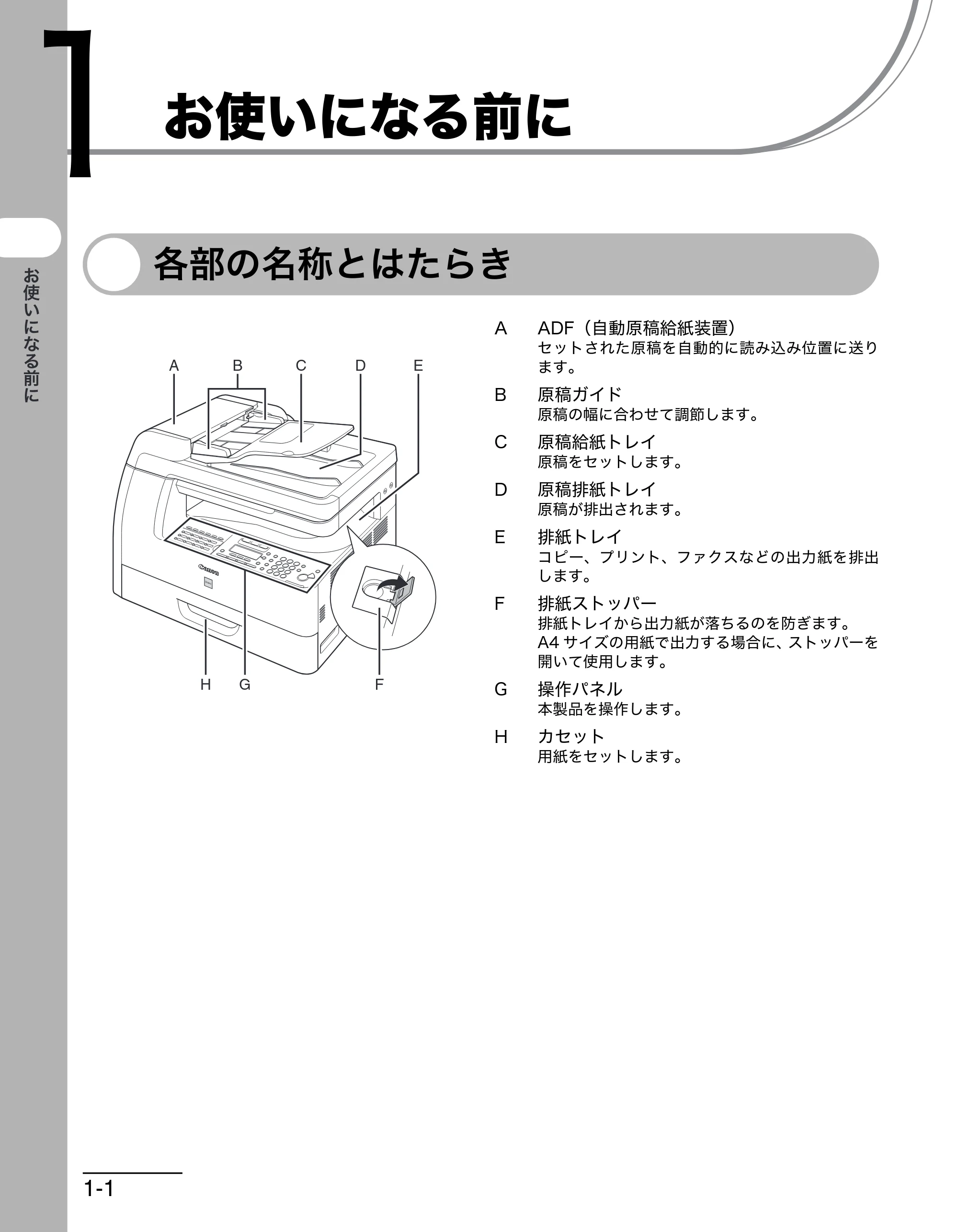 キヤノン MF6570 操作ガイド (基本編) (PDF形式/6.72Mバイト) — お使いになる前に — 原本ページ — 21ページ