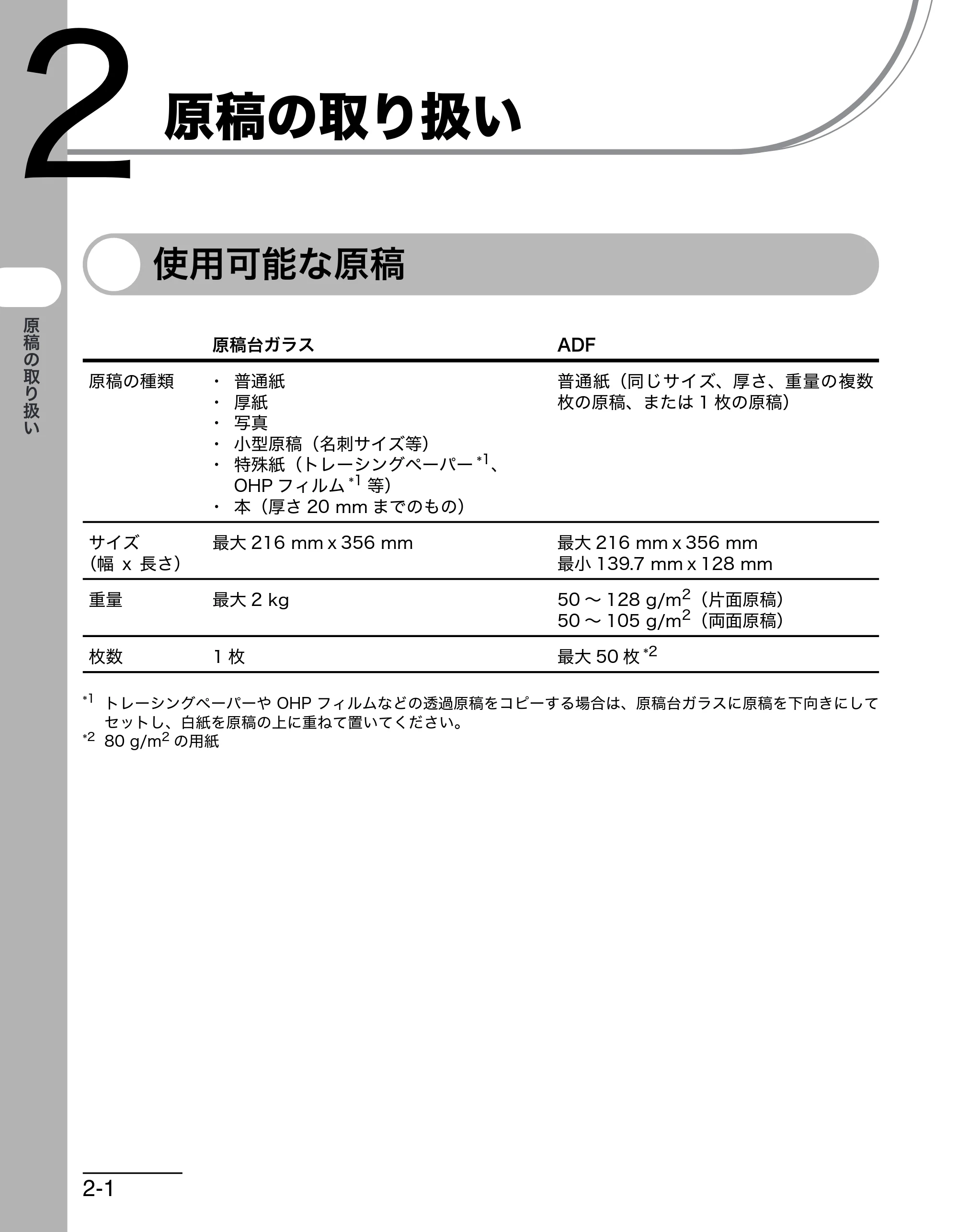キヤノン MF6570 操作ガイド （基本編） （PDF形式／6.72Mバイト） — 原稿の取り扱い — 原本ページ — 33ページ